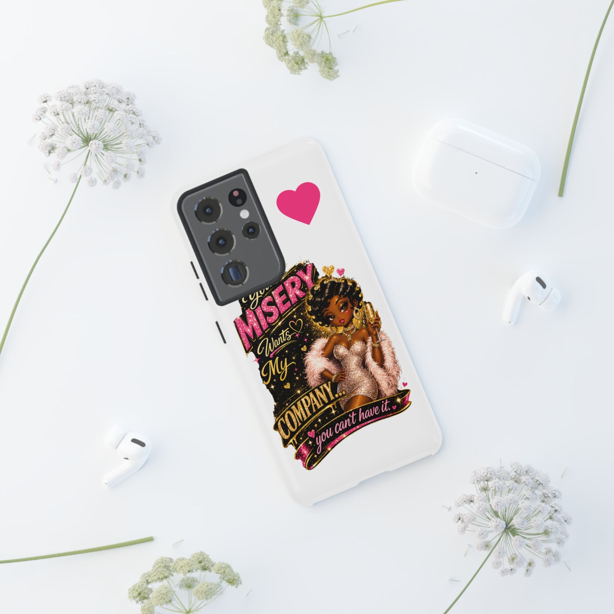 Phone Case — "Your Misery Wants My Company" Retro Graffiti Design