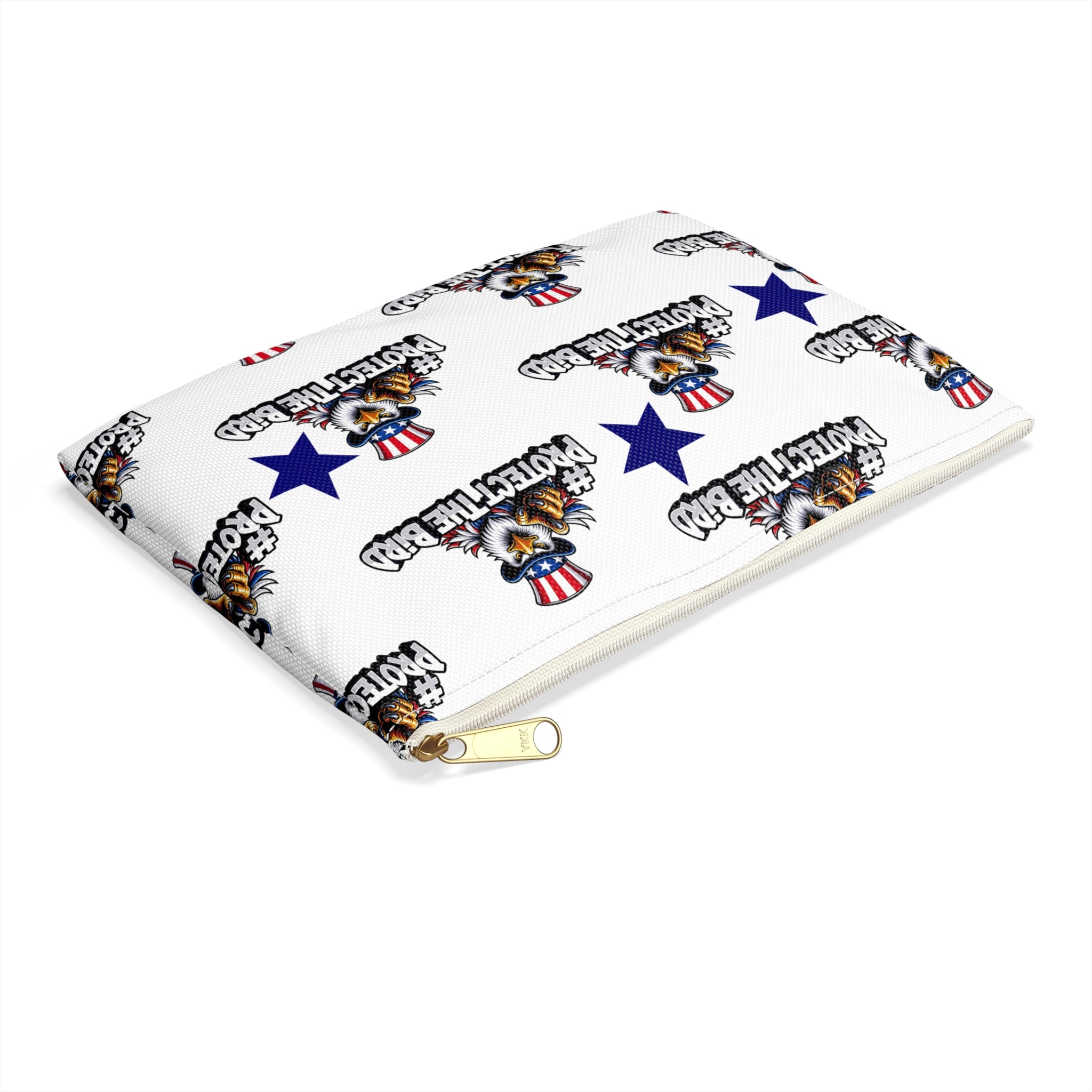 Protect the Bird Accessory Pouch — Patriotic Eagle Zip Pouch for Travel & Everyday