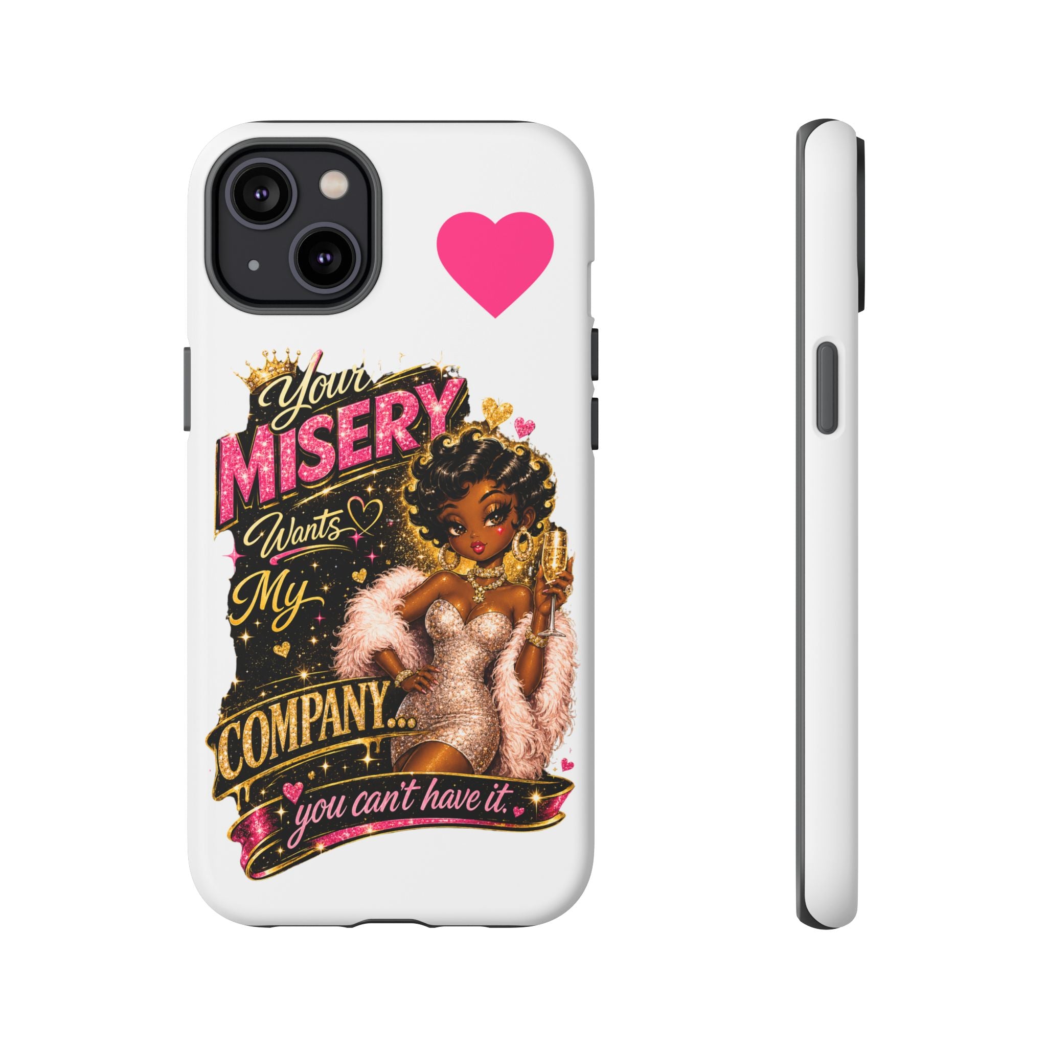 Phone Case — "Your Misery Wants My Company" Retro Graffiti Design