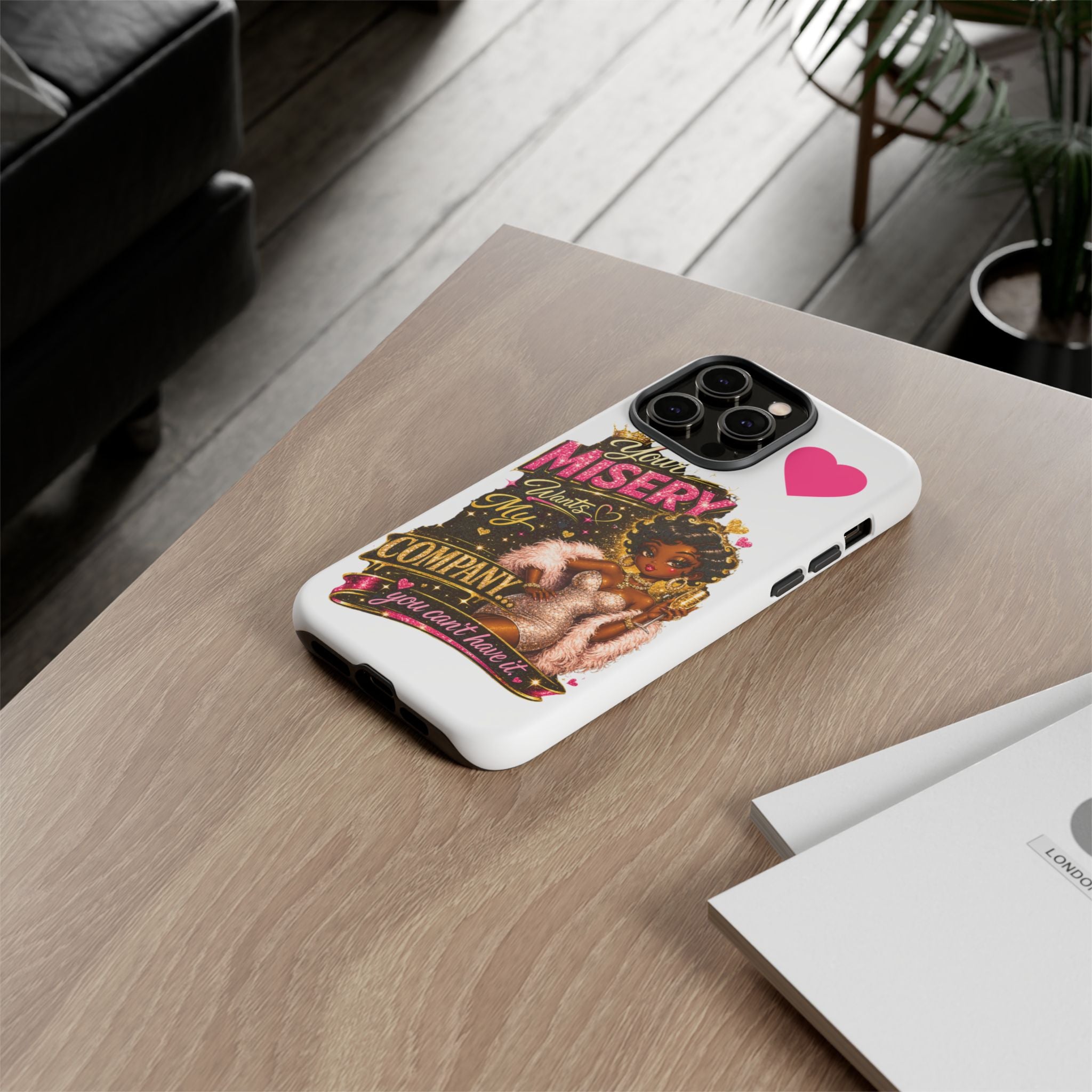 Phone Case — "Your Misery Wants My Company" Retro Graffiti Design