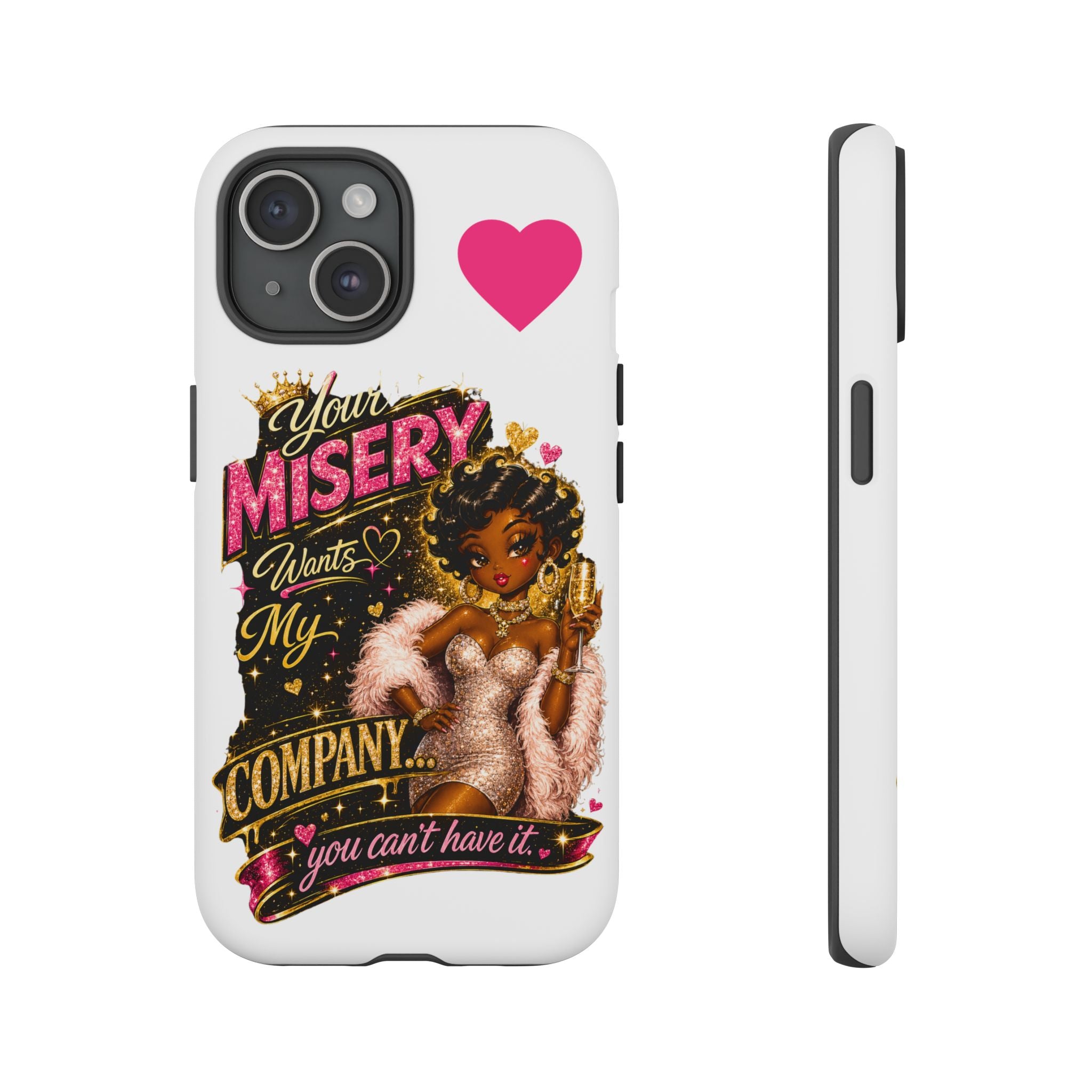 Phone Case — "Your Misery Wants My Company" Retro Graffiti Design