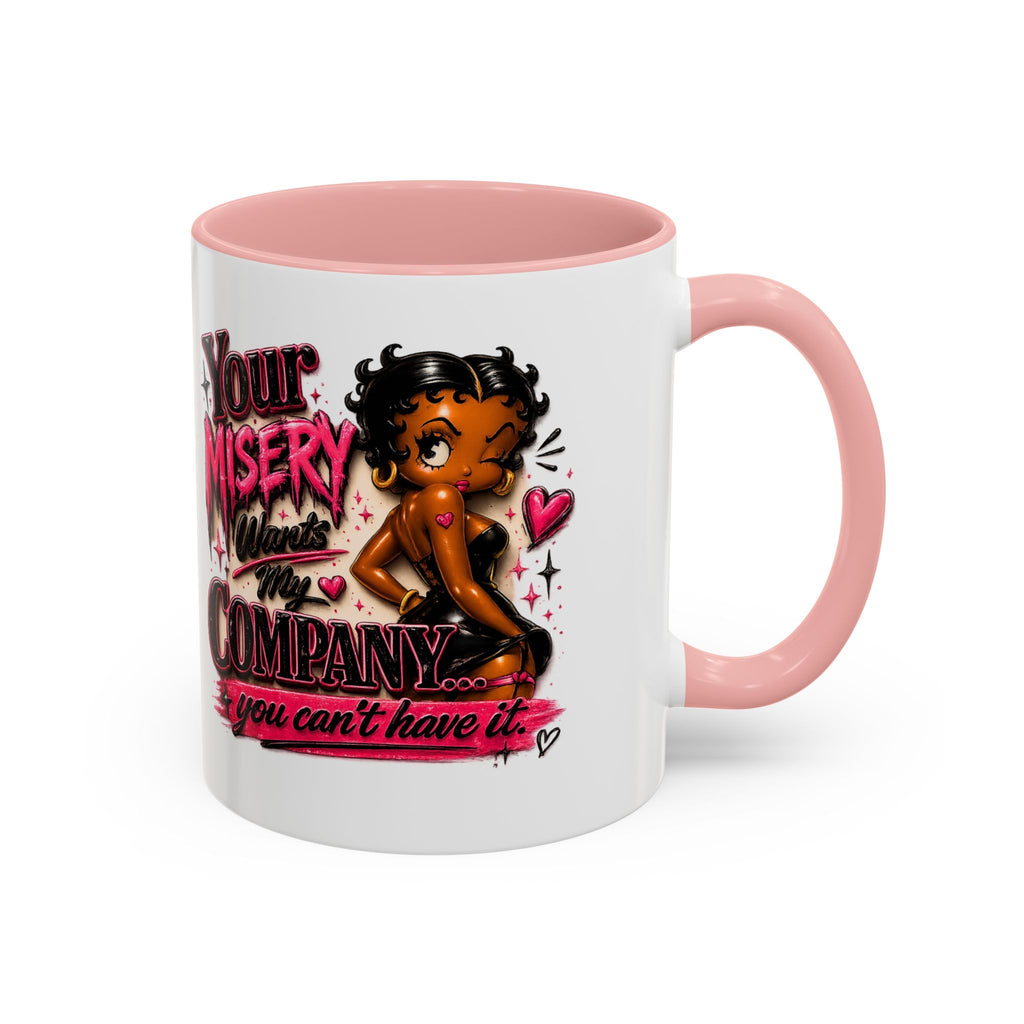Accent Coffee Mug — "Your Misery Wants My Company" Retro Pin-Up Coffee Mug (11/15oz)