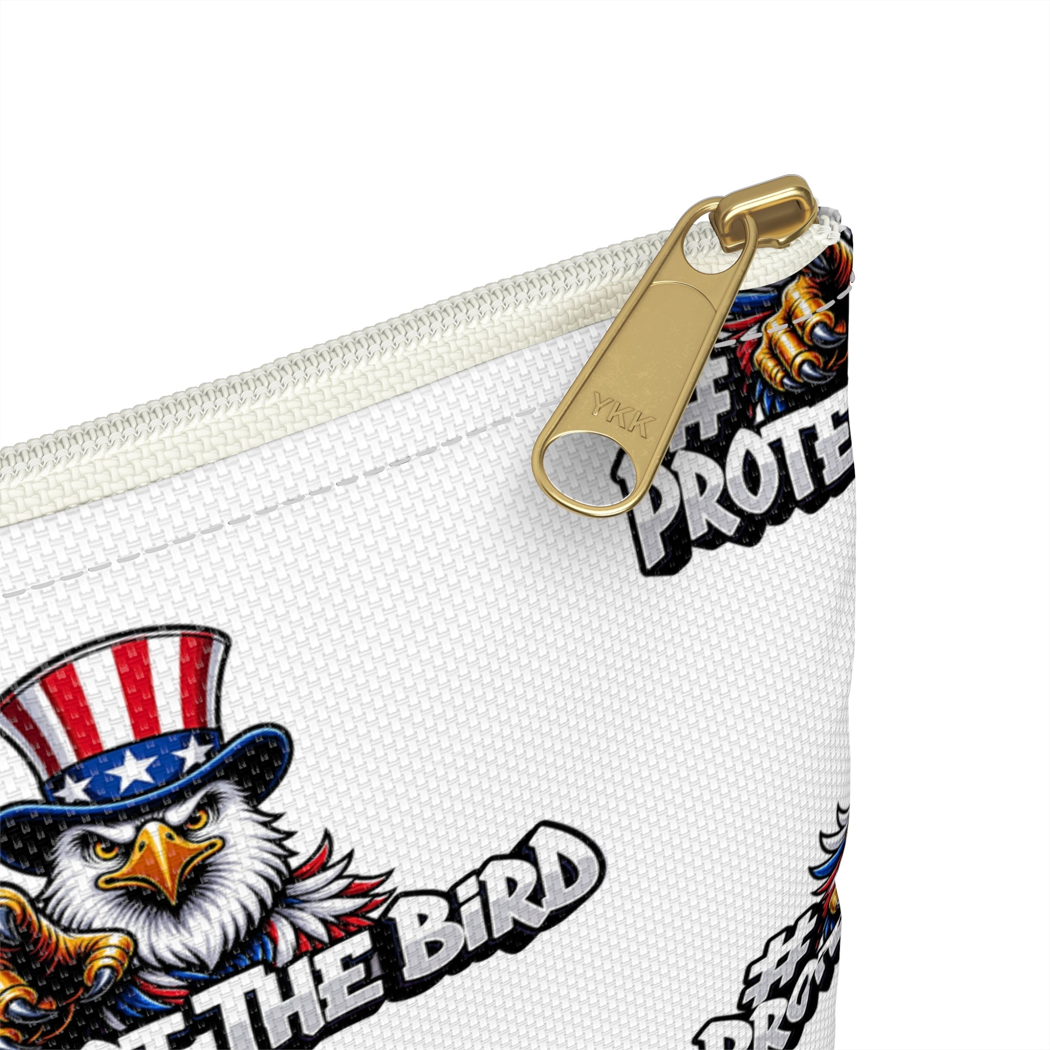Protect the Bird Accessory Pouch — Patriotic Eagle Zip Pouch for Travel & Everyday