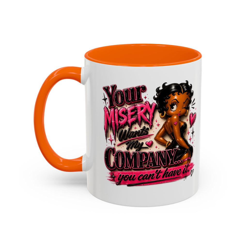 Accent Coffee Mug — "Your Misery Wants My Company" Retro Pin-Up Coffee Mug (11/15oz)