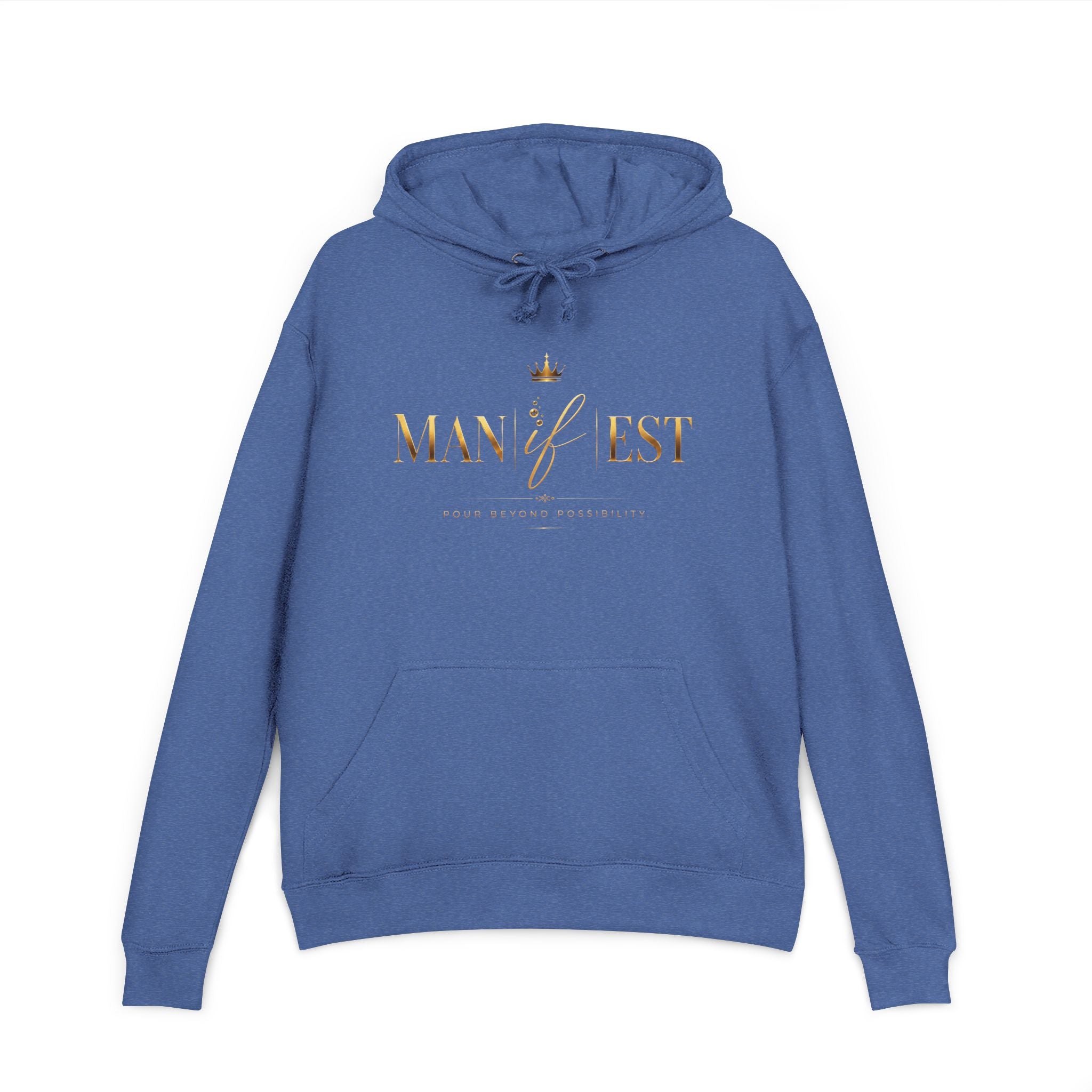 Manifest Hoodie — 'MANIFEST' Motivational Pullover with Gold Script