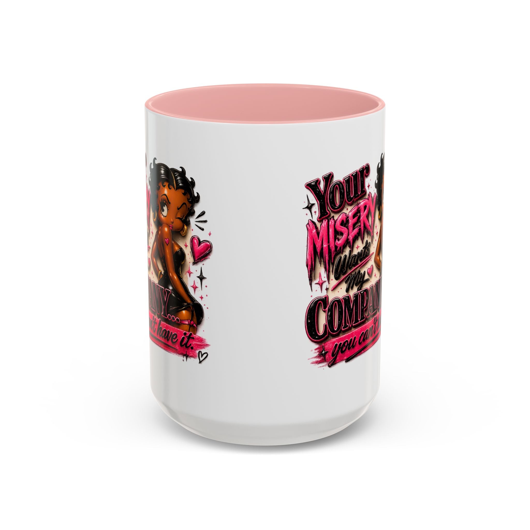 Accent Coffee Mug — "Your Misery Wants My Company" Retro Pin-Up Coffee Mug (11/15oz)