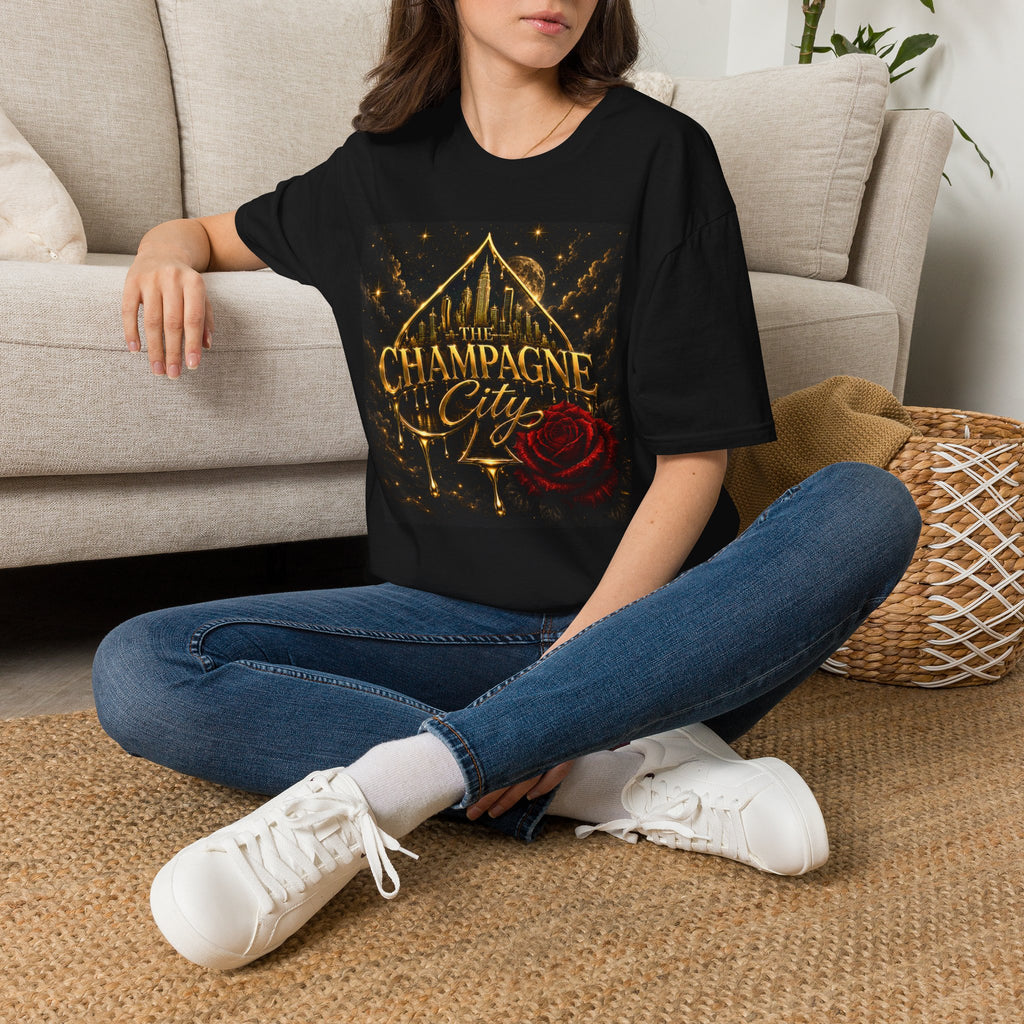 The Champagne City T-Shirt — Golden Skyline Graphic Tee