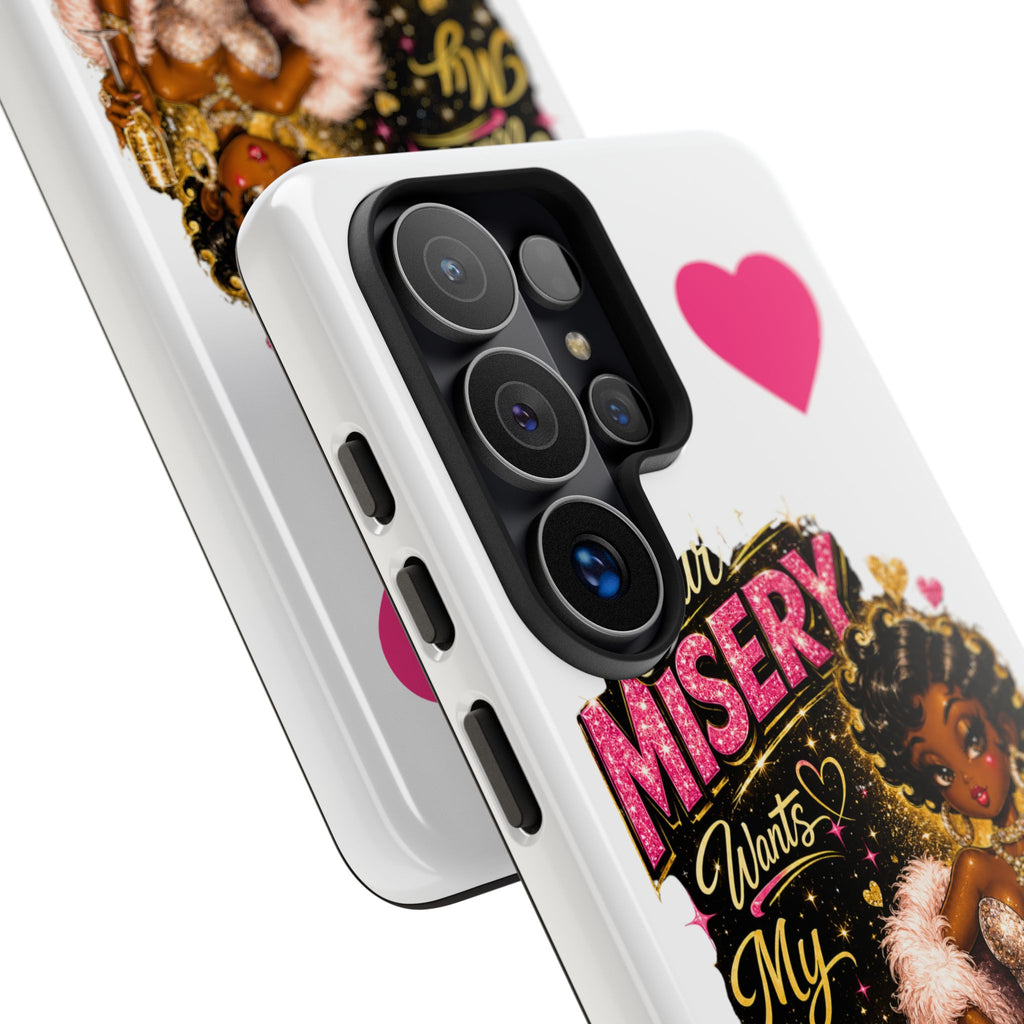 Phone Case — "Your Misery Wants My Company" Retro Graffiti Design
