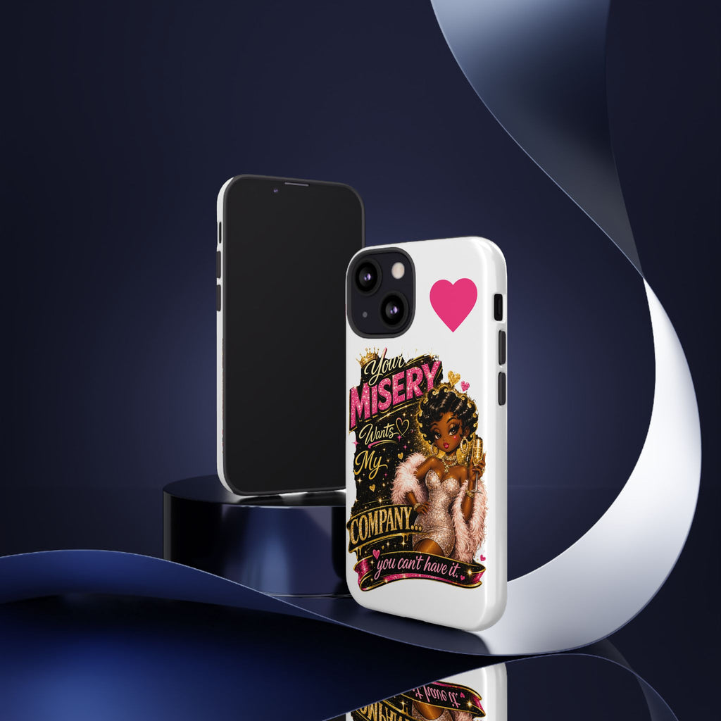 Phone Case — "Your Misery Wants My Company" Retro Graffiti Design