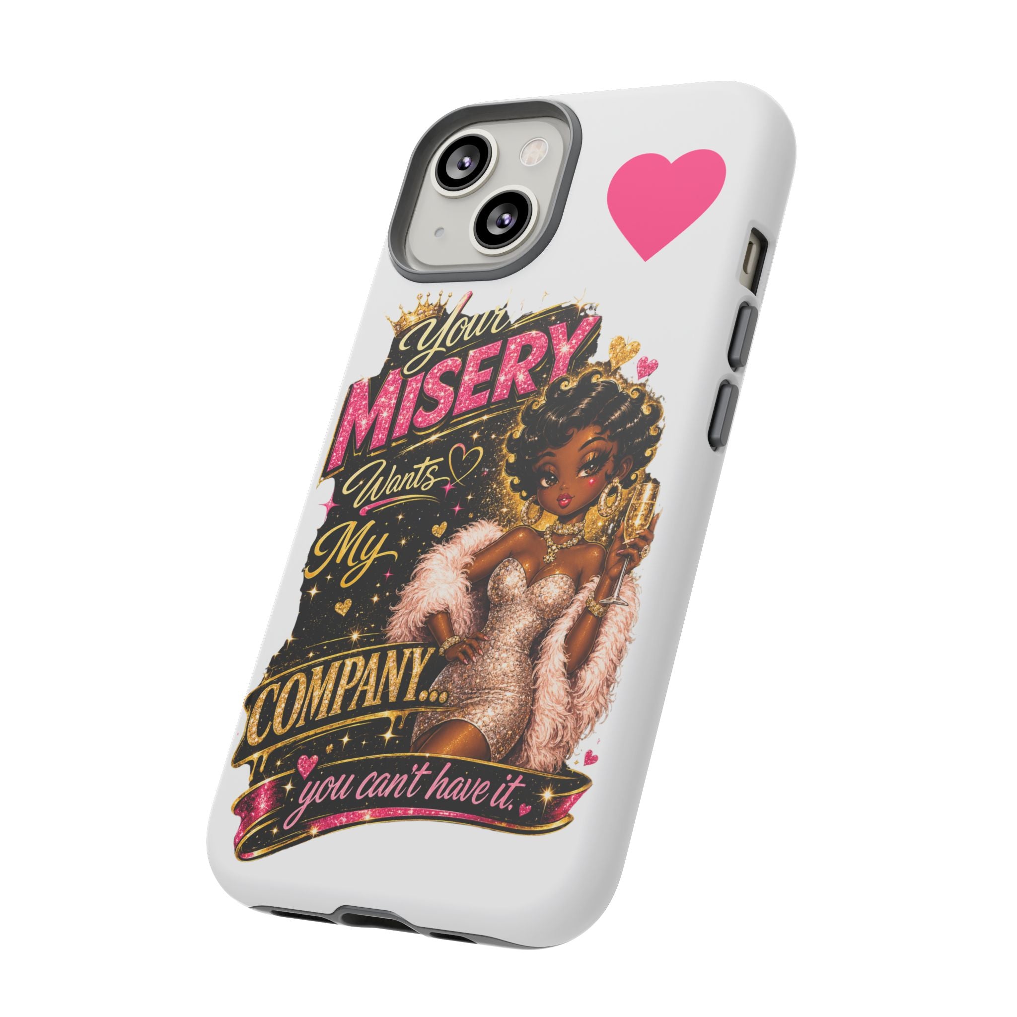 Phone Case — "Your Misery Wants My Company" Retro Graffiti Design