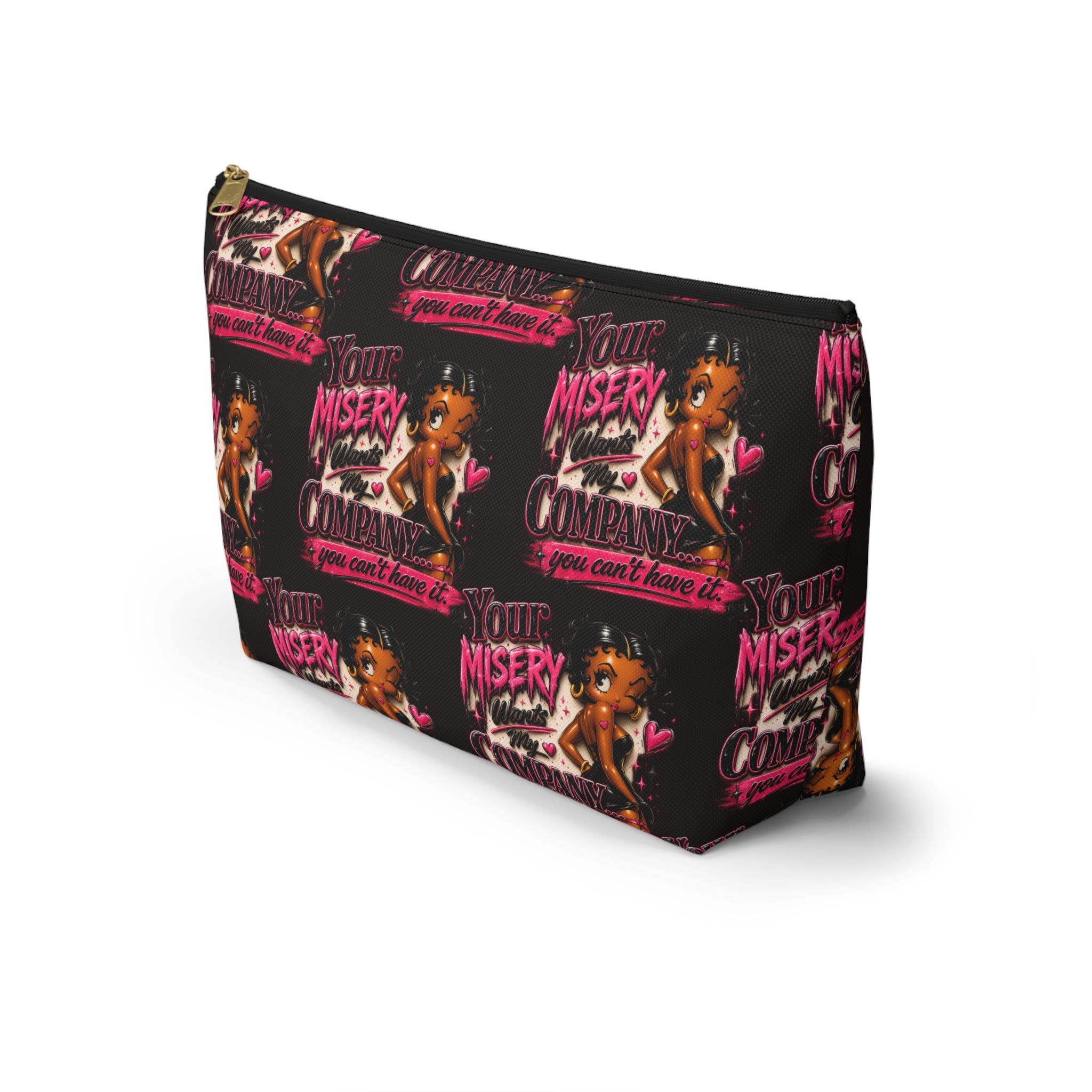 Black Betty Boop Your Misery Wants My Company Accessory Pattern Pouch