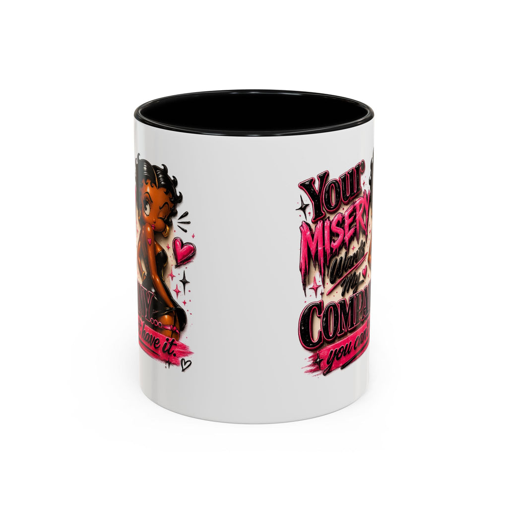 Accent Coffee Mug — "Your Misery Wants My Company" Retro Pin-Up Coffee Mug (11/15oz)