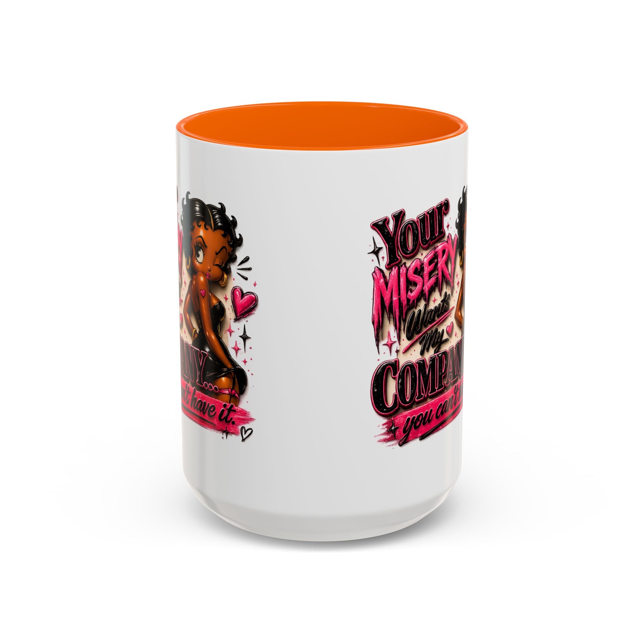 Accent Coffee Mug — "Your Misery Wants My Company" Retro Pin-Up Coffee Mug (11/15oz)
