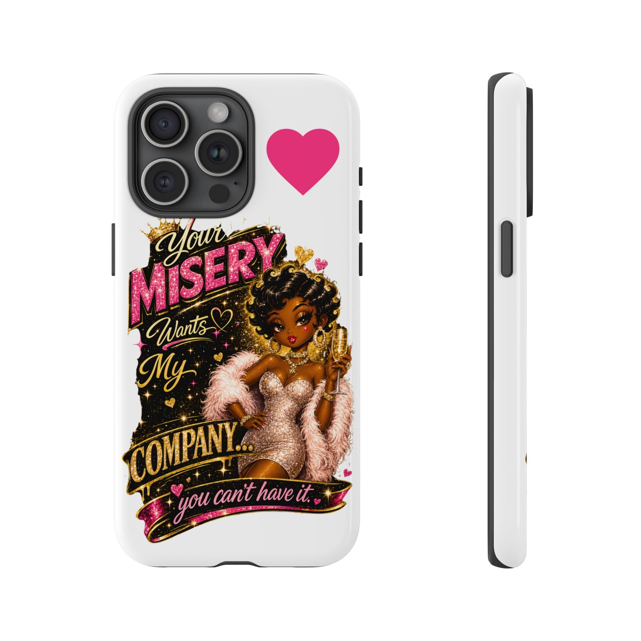 Phone Case — "Your Misery Wants My Company" Retro Graffiti Design
