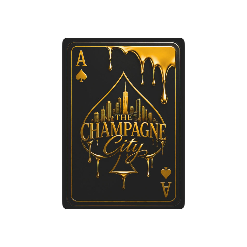 Champagne City Poker Playing Cards — Luxury Gold & Black Card Deck