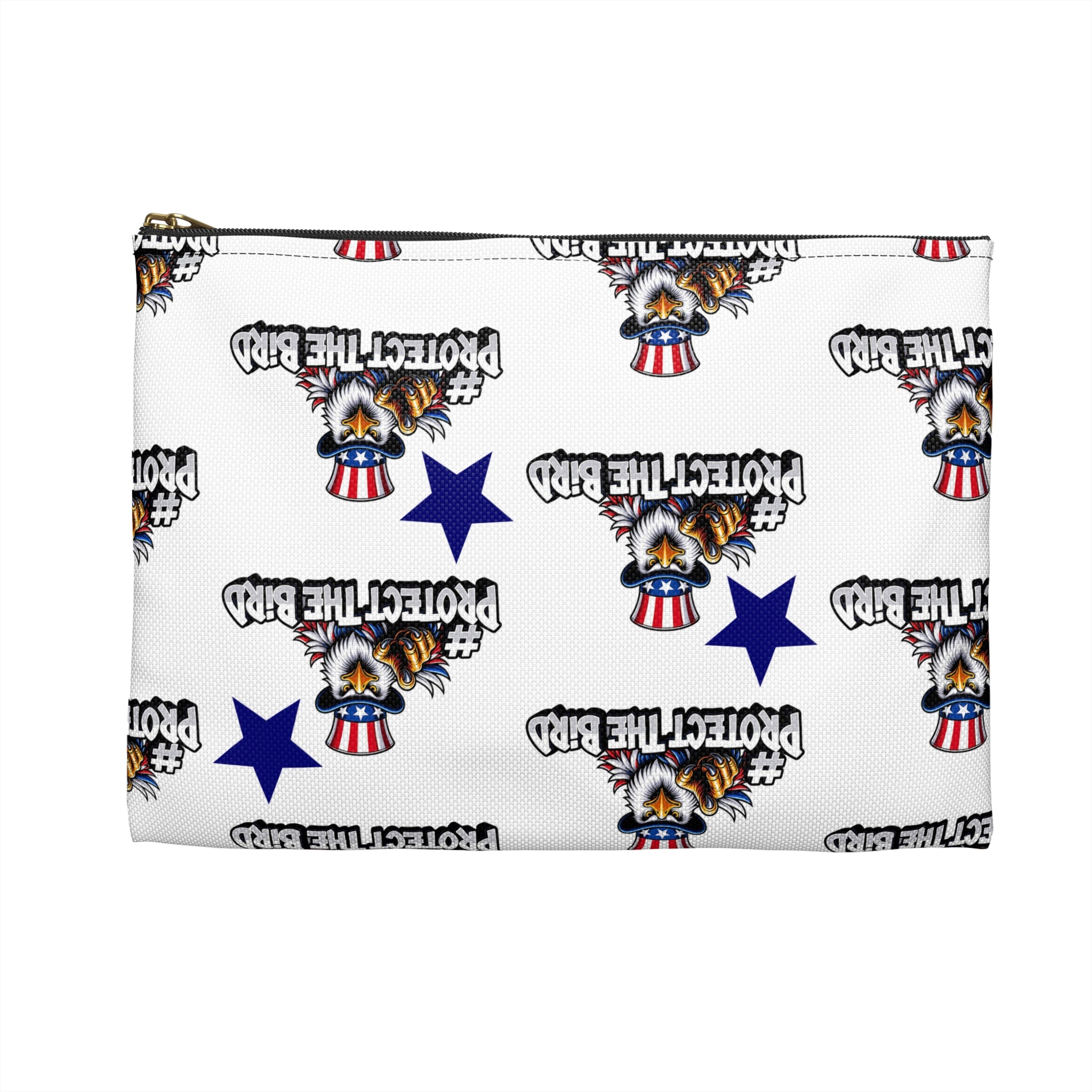 Protect the Bird Accessory Pouch — Patriotic Eagle Zip Pouch for Travel & Everyday