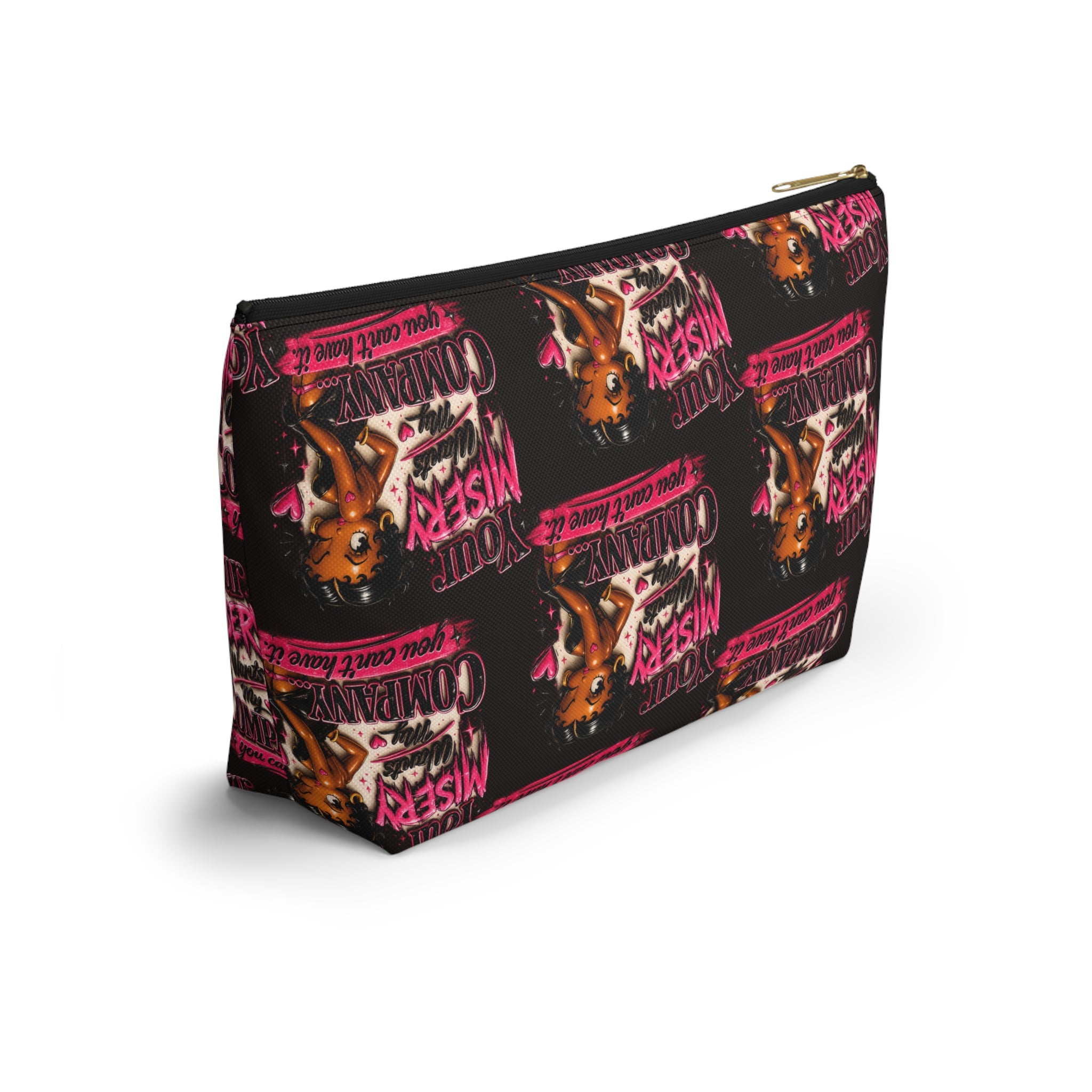 Black Betty Boop Your Misery Wants My Company Accessory Pattern Pouch