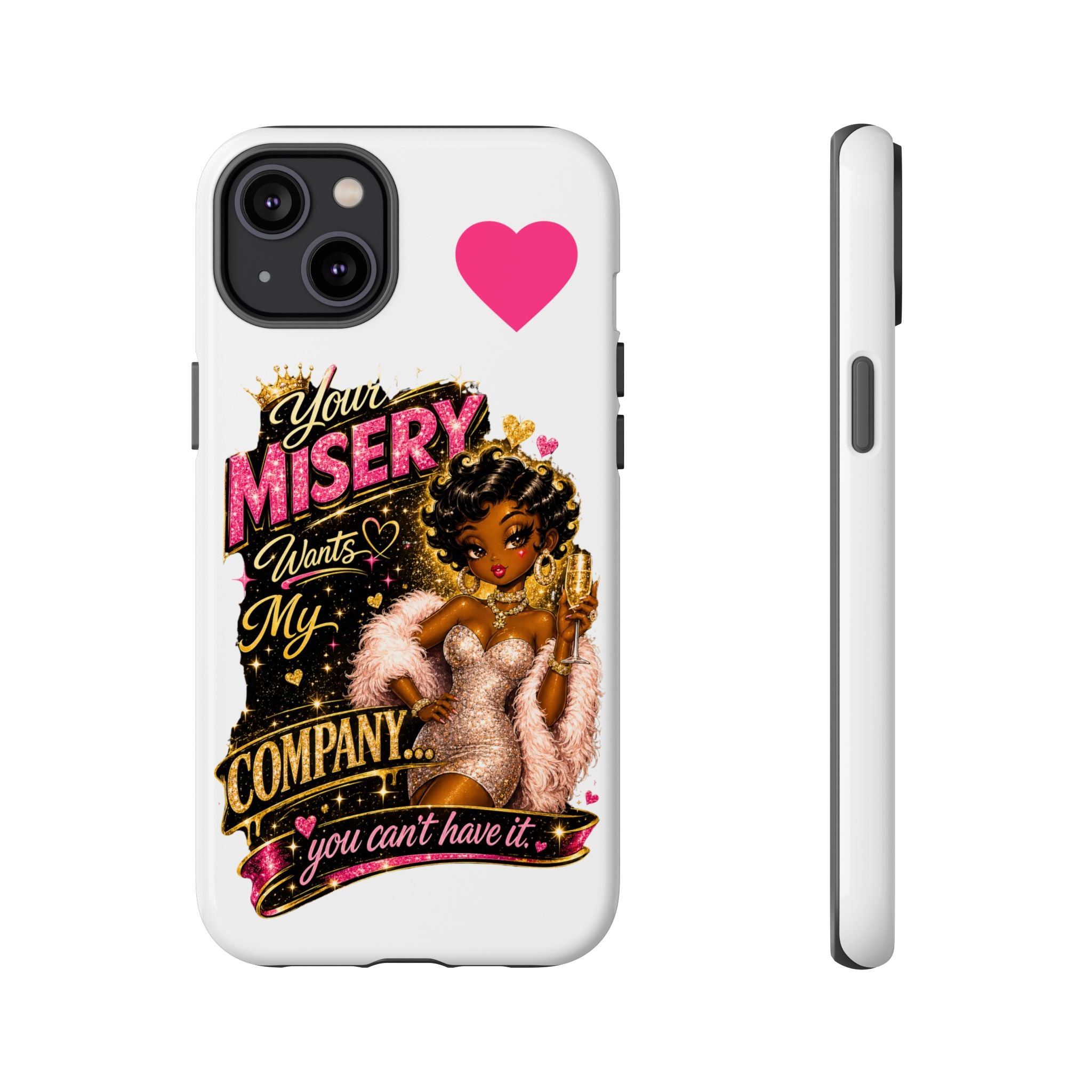 Phone Case — "Your Misery Wants My Company" Retro Graffiti Design