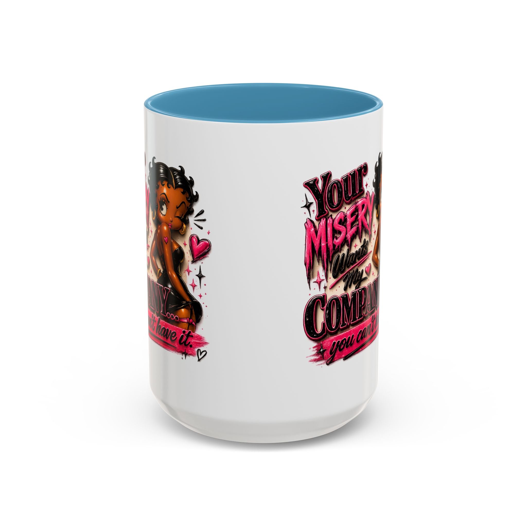 Accent Coffee Mug — "Your Misery Wants My Company" Retro Pin-Up Coffee Mug (11/15oz)