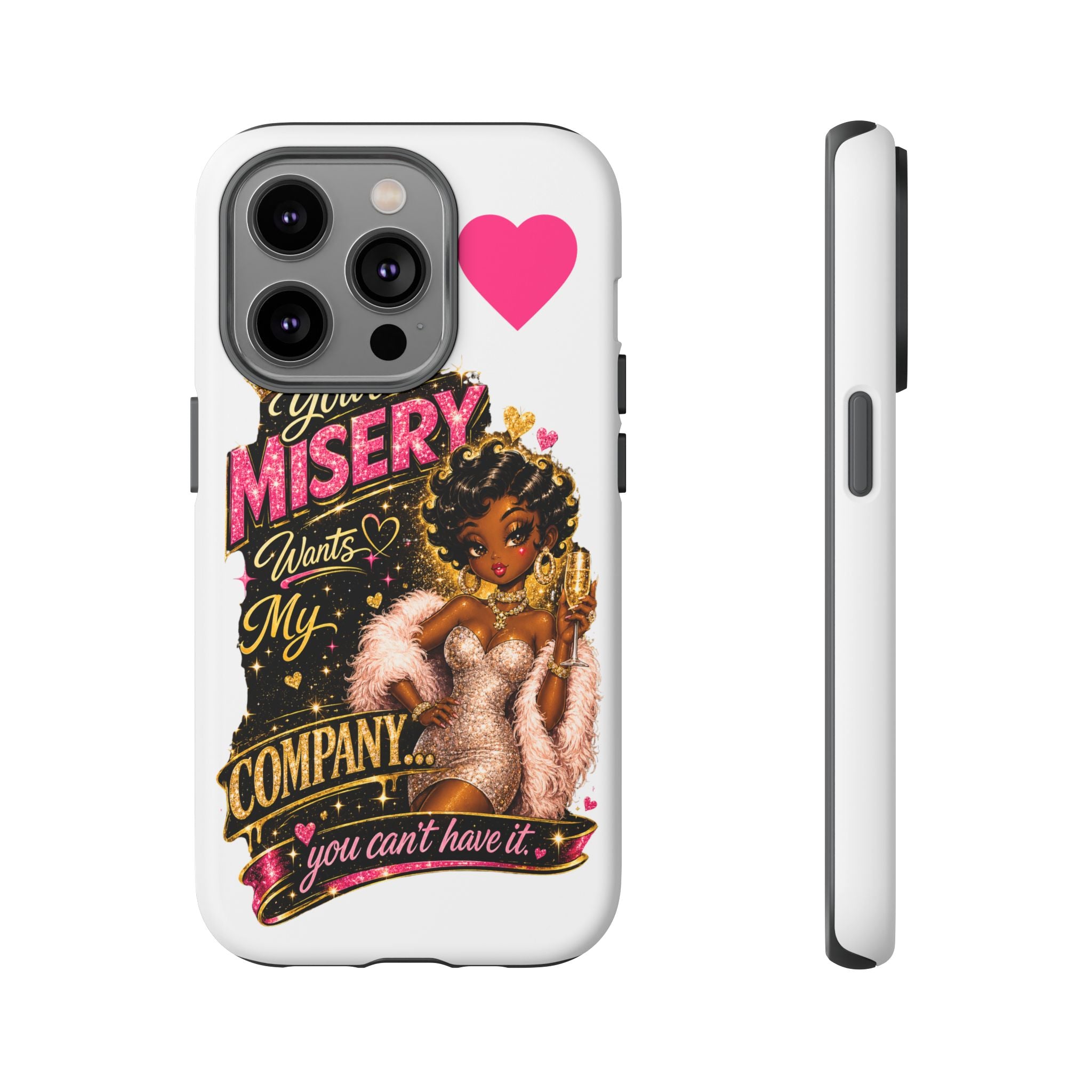 Phone Case — "Your Misery Wants My Company" Retro Graffiti Design