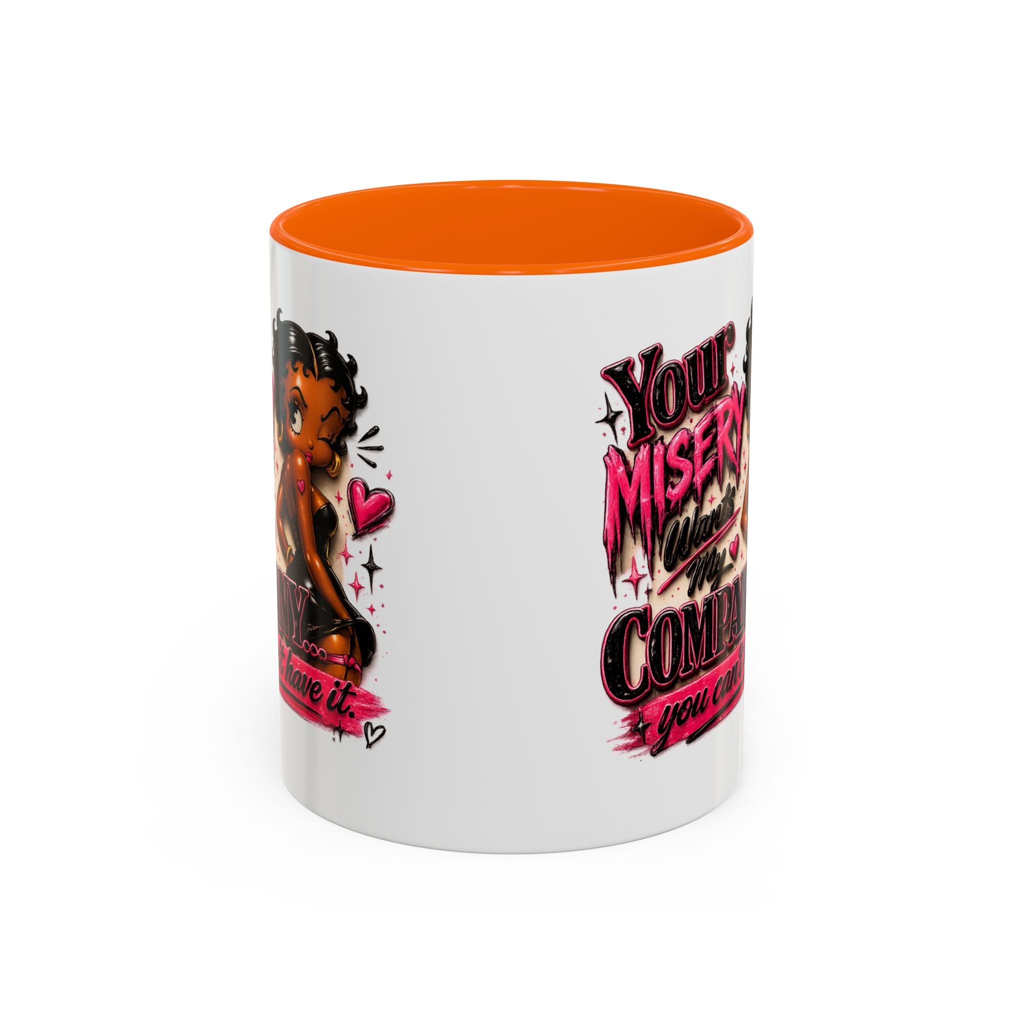 Accent Coffee Mug — "Your Misery Wants My Company" Retro Pin-Up Coffee Mug (11/15oz)