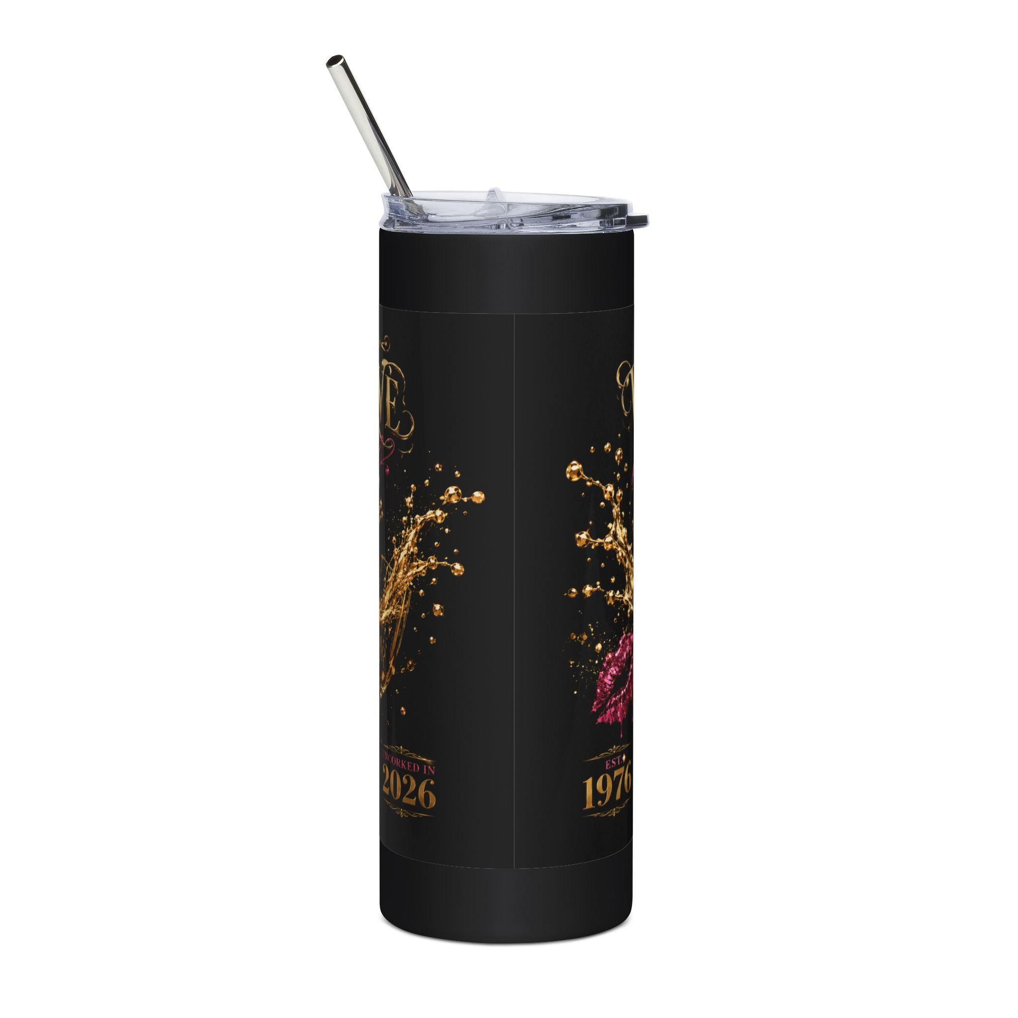 20oz Stainless Tumbler — "Vintage Birthday 50" Champagne Celebration