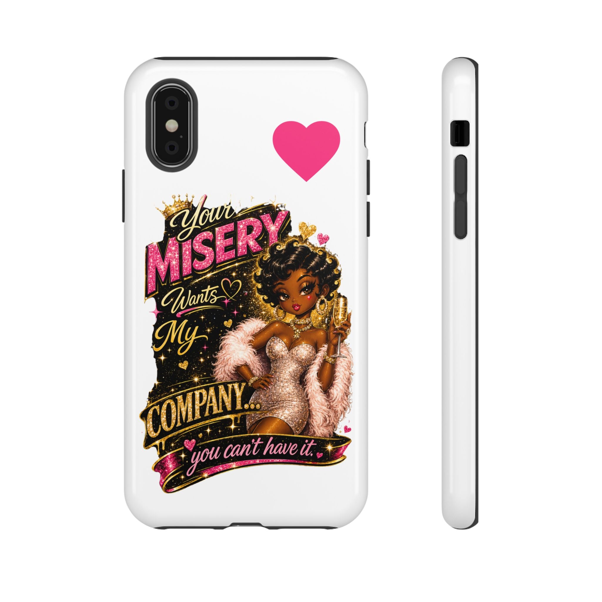 Phone Case — "Your Misery Wants My Company" Retro Graffiti Design