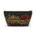 The Champagne City Accessory Pouch — Luxe Rose T-Bottom Makeup Bag