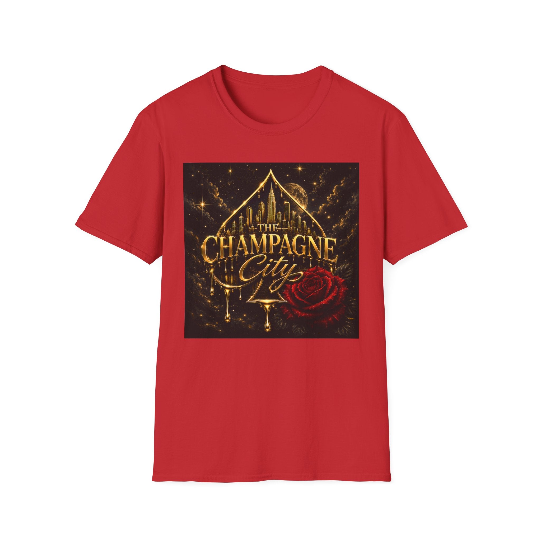 The Champagne City T-Shirt — Golden Skyline Graphic Tee