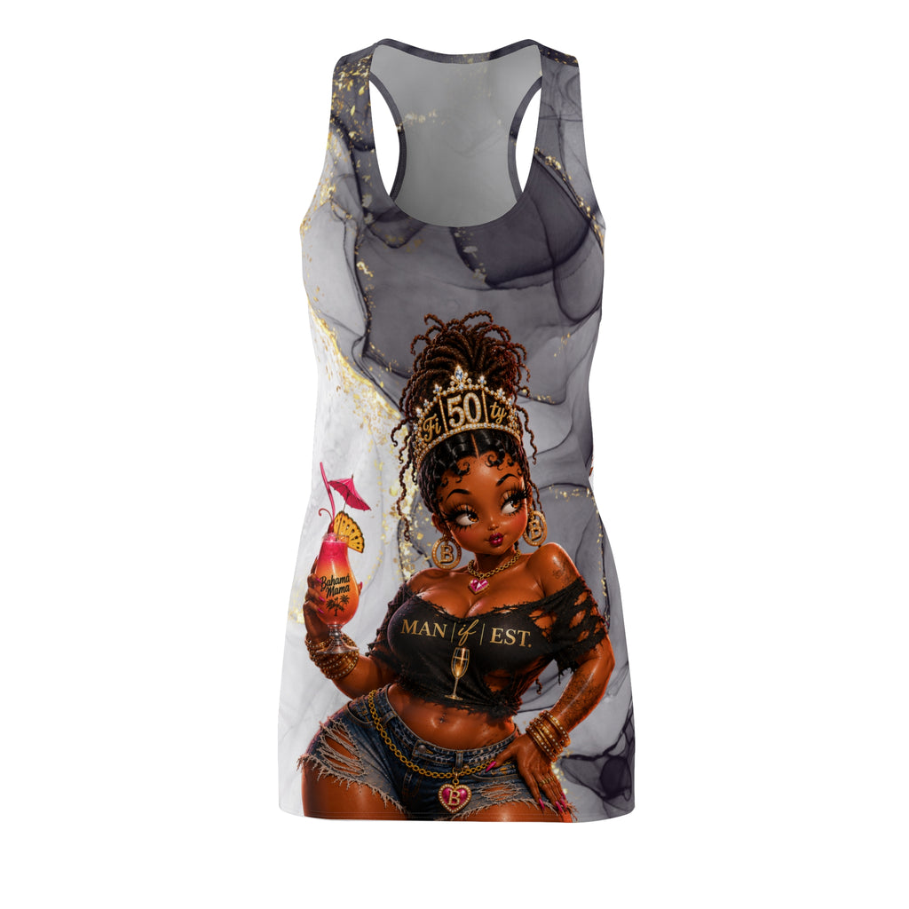 Racerback Dress — "Manifest" 50th Vintage Reserve Afrocentric Birthday Design