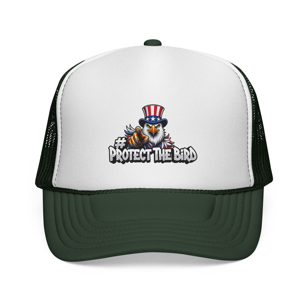 Trucker Cap — "Protect The Bird" Patriotic Eagle Mesh Hat