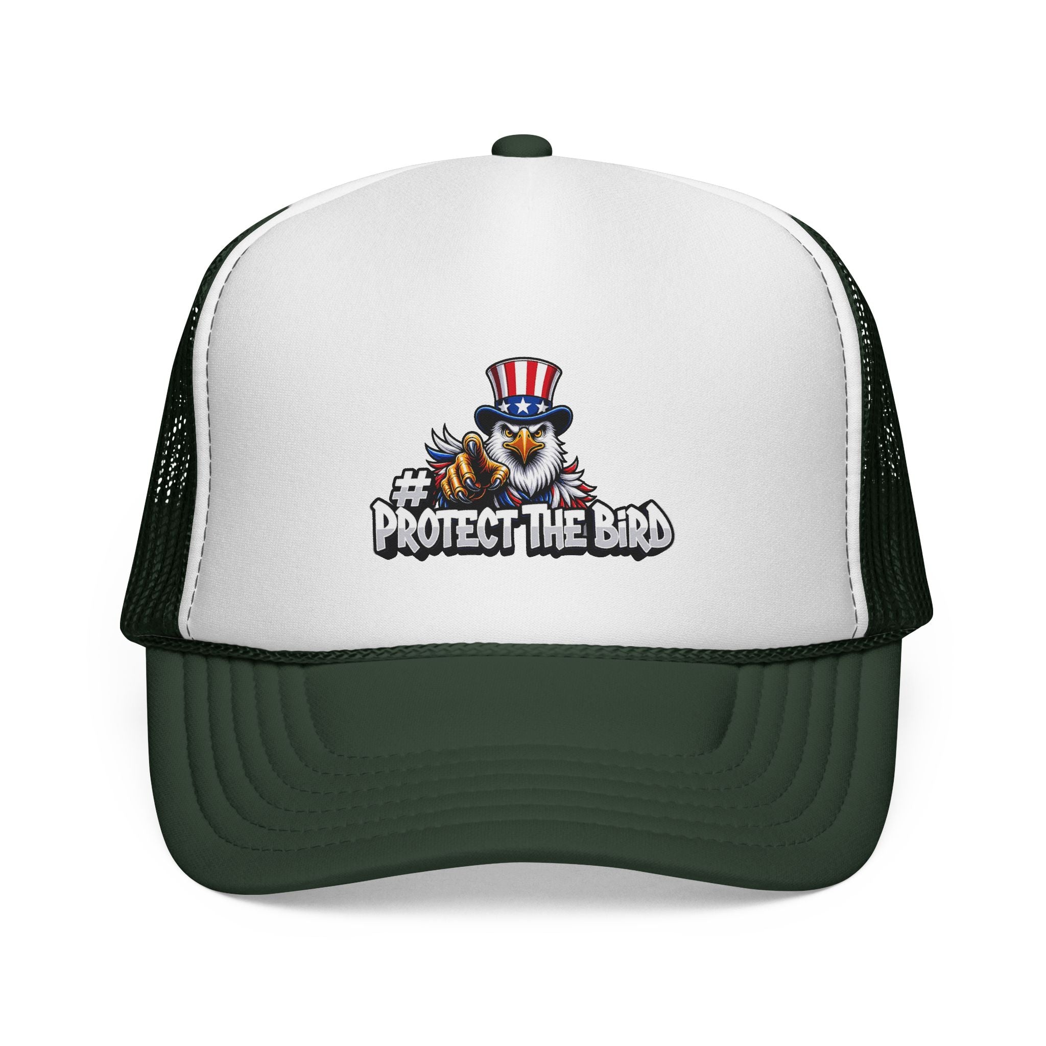 Trucker Cap — "Protect The Bird" Patriotic Eagle Mesh Hat