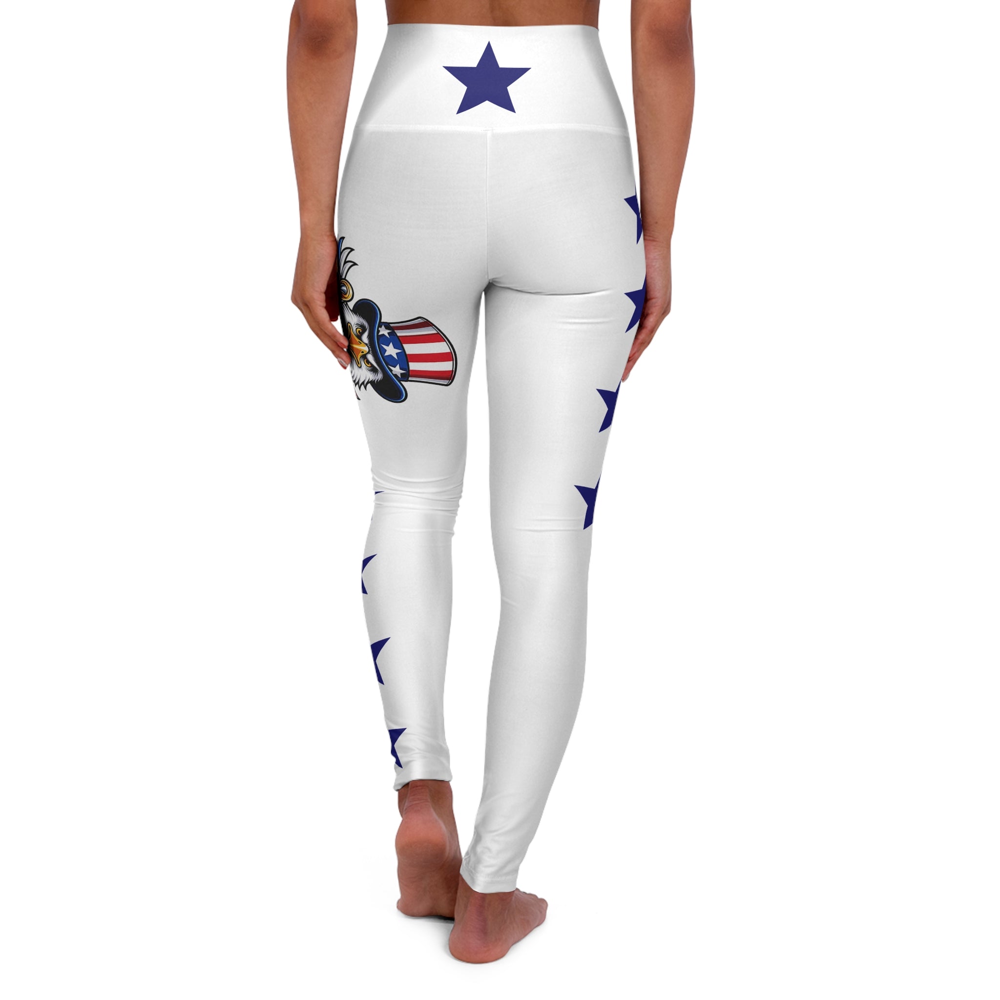 Protect The Bird High-Waisted Yoga Leggings — Patriotic Eagle & Stars Activewear