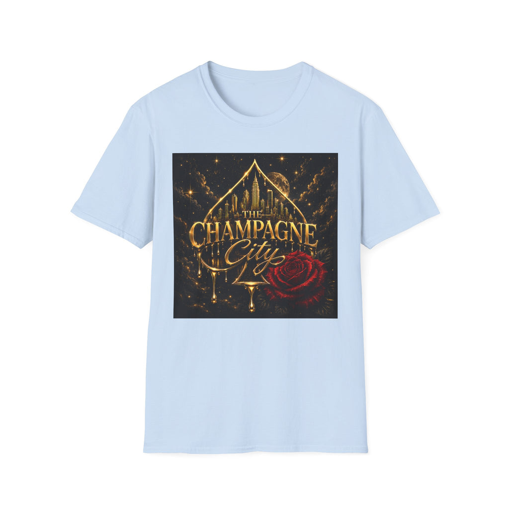 The Champagne City T-Shirt — Golden Skyline Graphic Tee