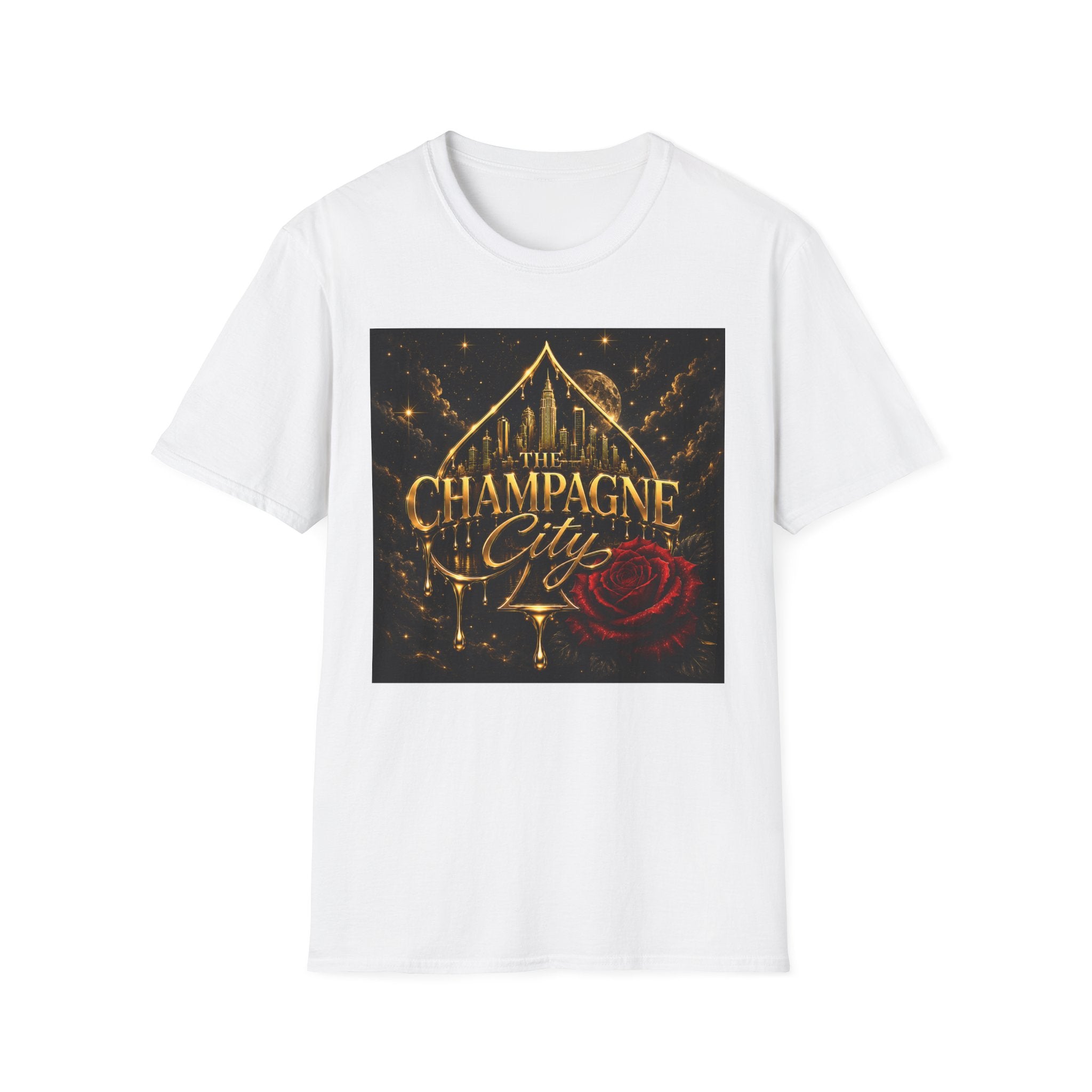 The Champagne City T-Shirt — Golden Skyline Graphic Tee