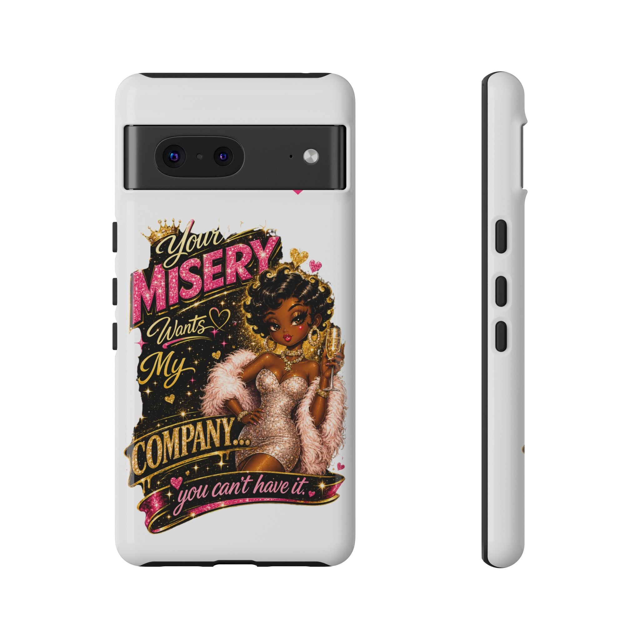 Phone Case — "Your Misery Wants My Company" Retro Graffiti Design
