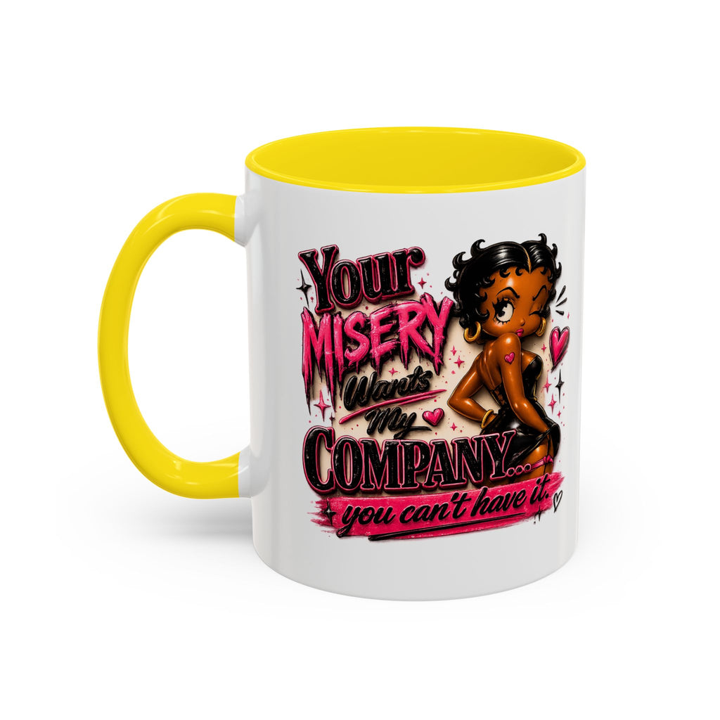 Accent Coffee Mug — "Your Misery Wants My Company" Retro Pin-Up Coffee Mug (11/15oz)