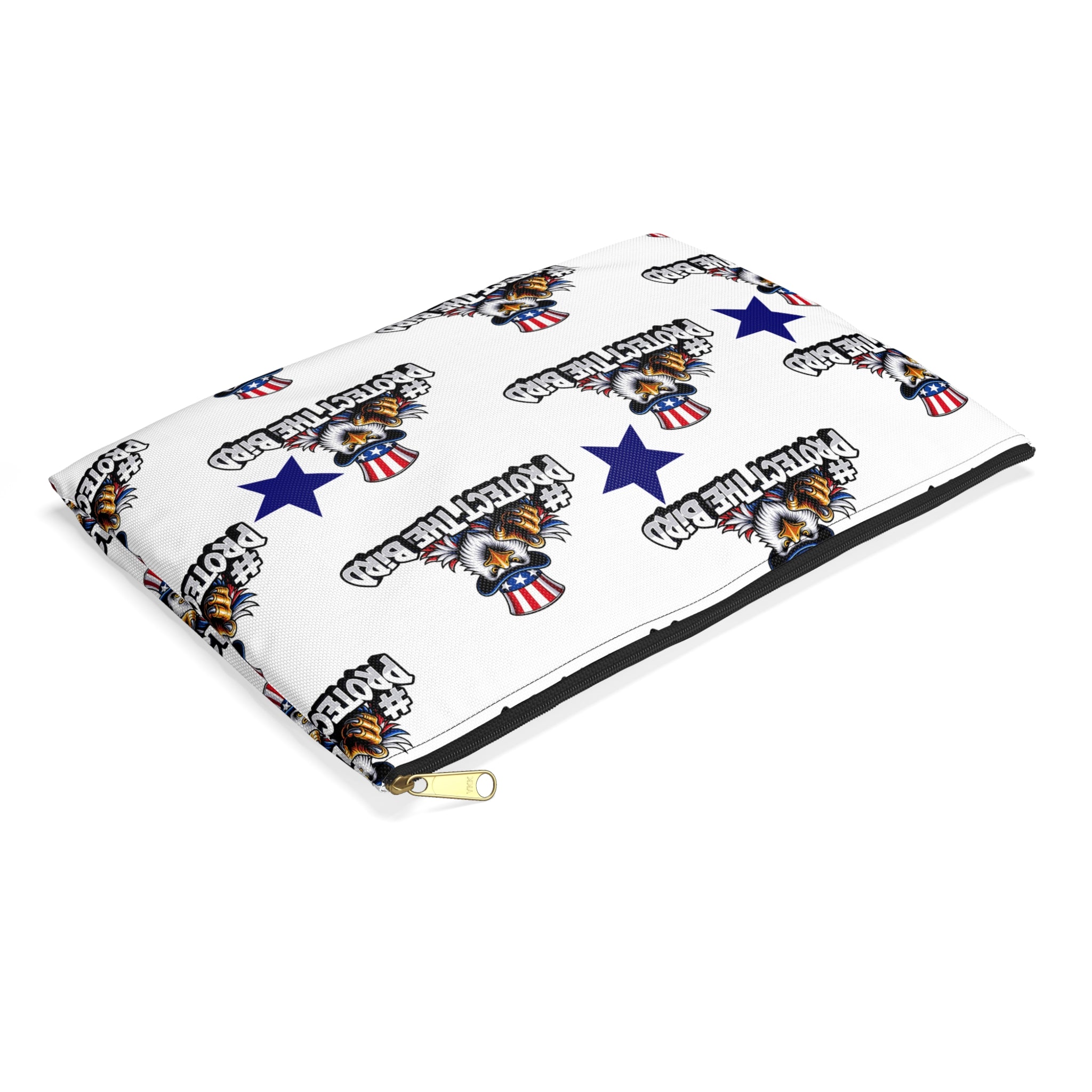 Protect the Bird Accessory Pouch — Patriotic Eagle Zip Pouch for Travel & Everyday