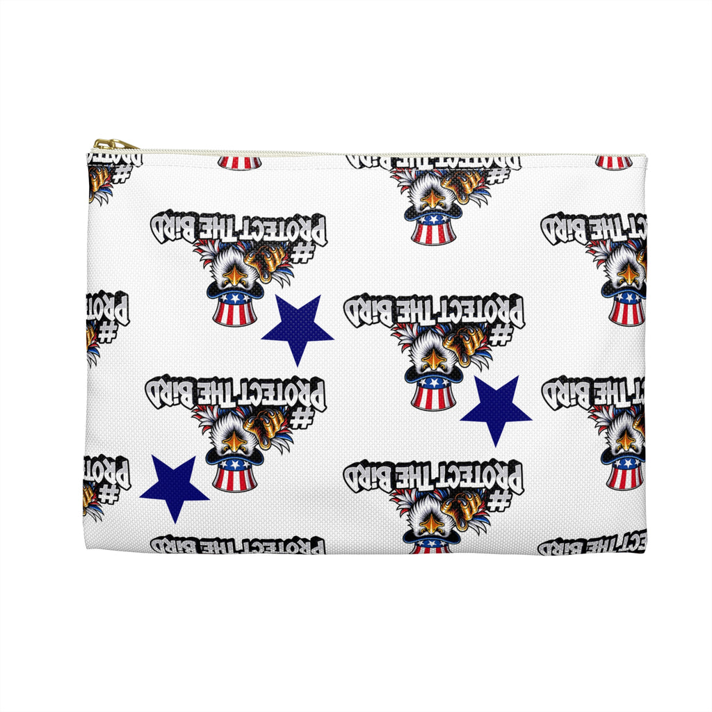 Protect the Bird Accessory Pouch — Patriotic Eagle Zip Pouch for Travel & Everyday