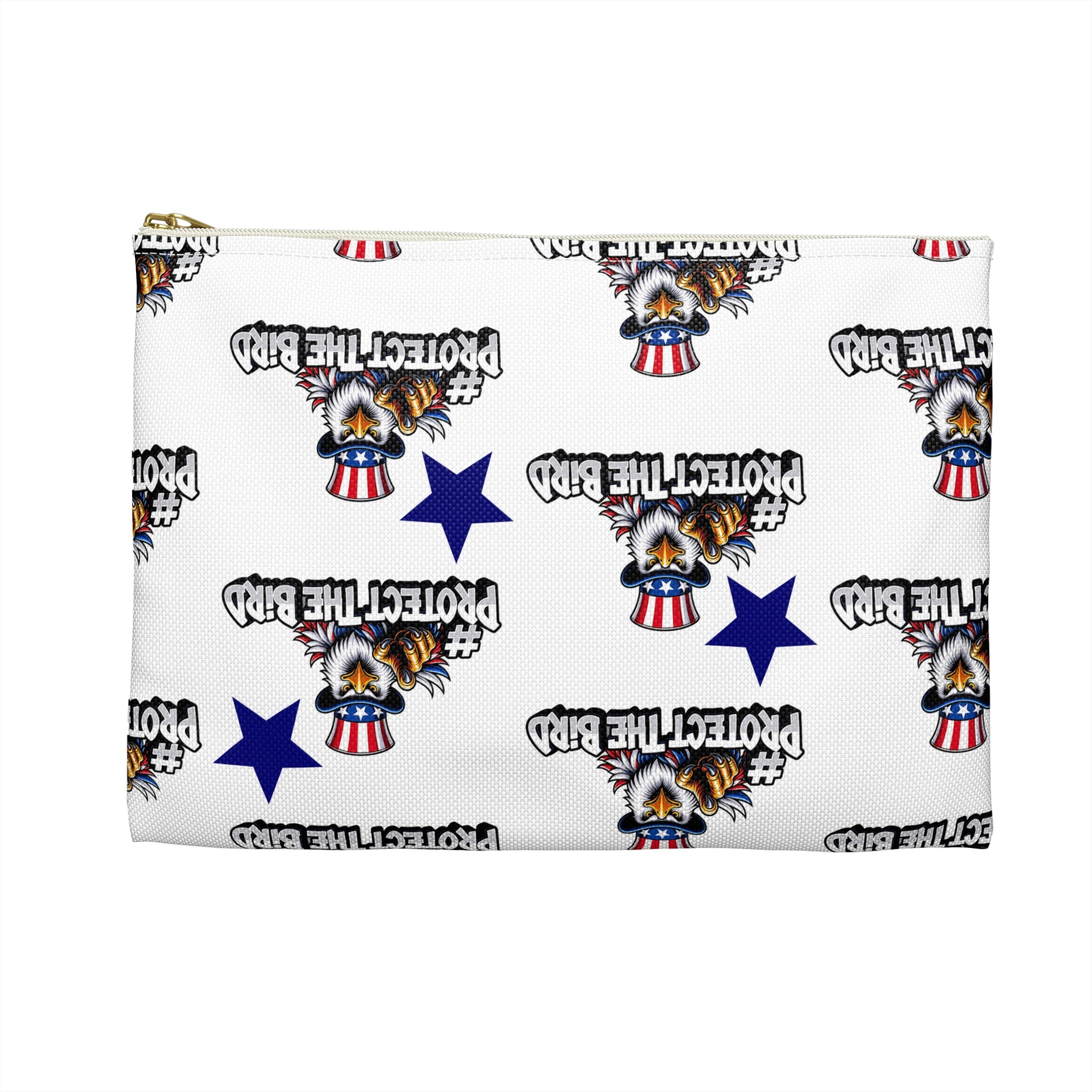 Protect the Bird Accessory Pouch — Patriotic Eagle Zip Pouch for Travel & Everyday