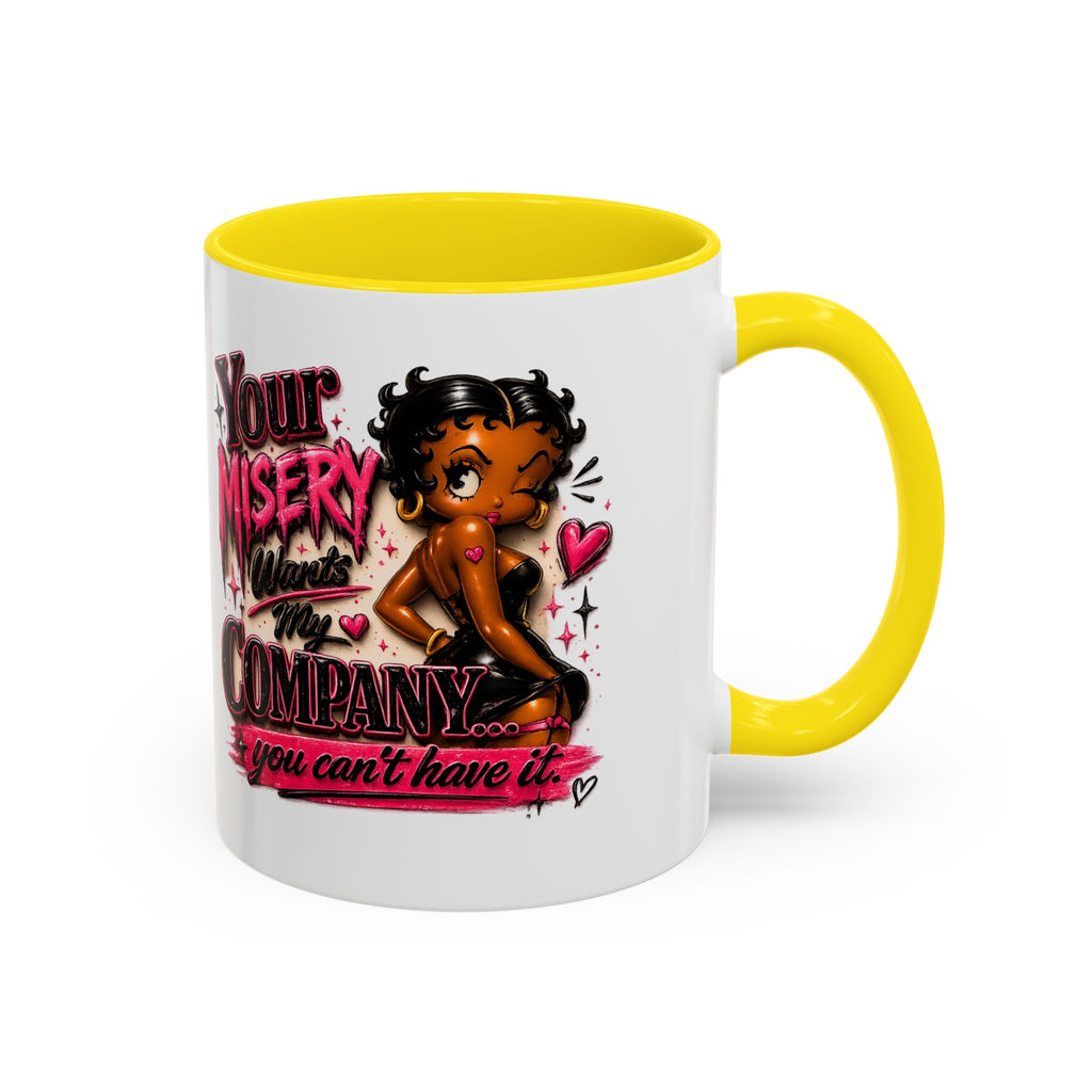 Accent Coffee Mug — "Your Misery Wants My Company" Retro Pin-Up Coffee Mug (11/15oz)