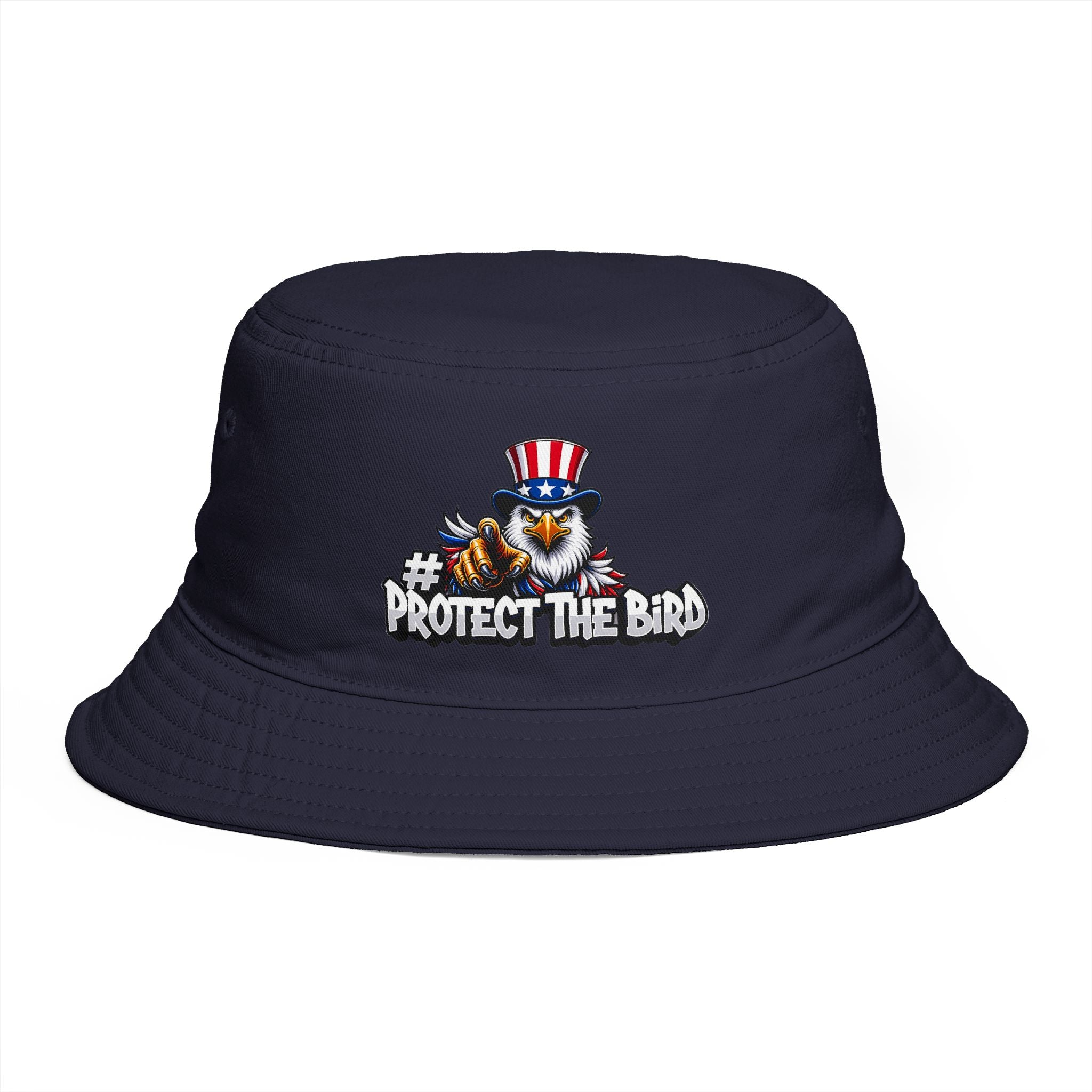 Protect The Bird Patriotic Eagle Bucket Hat — American Flag Uncle Sam Design