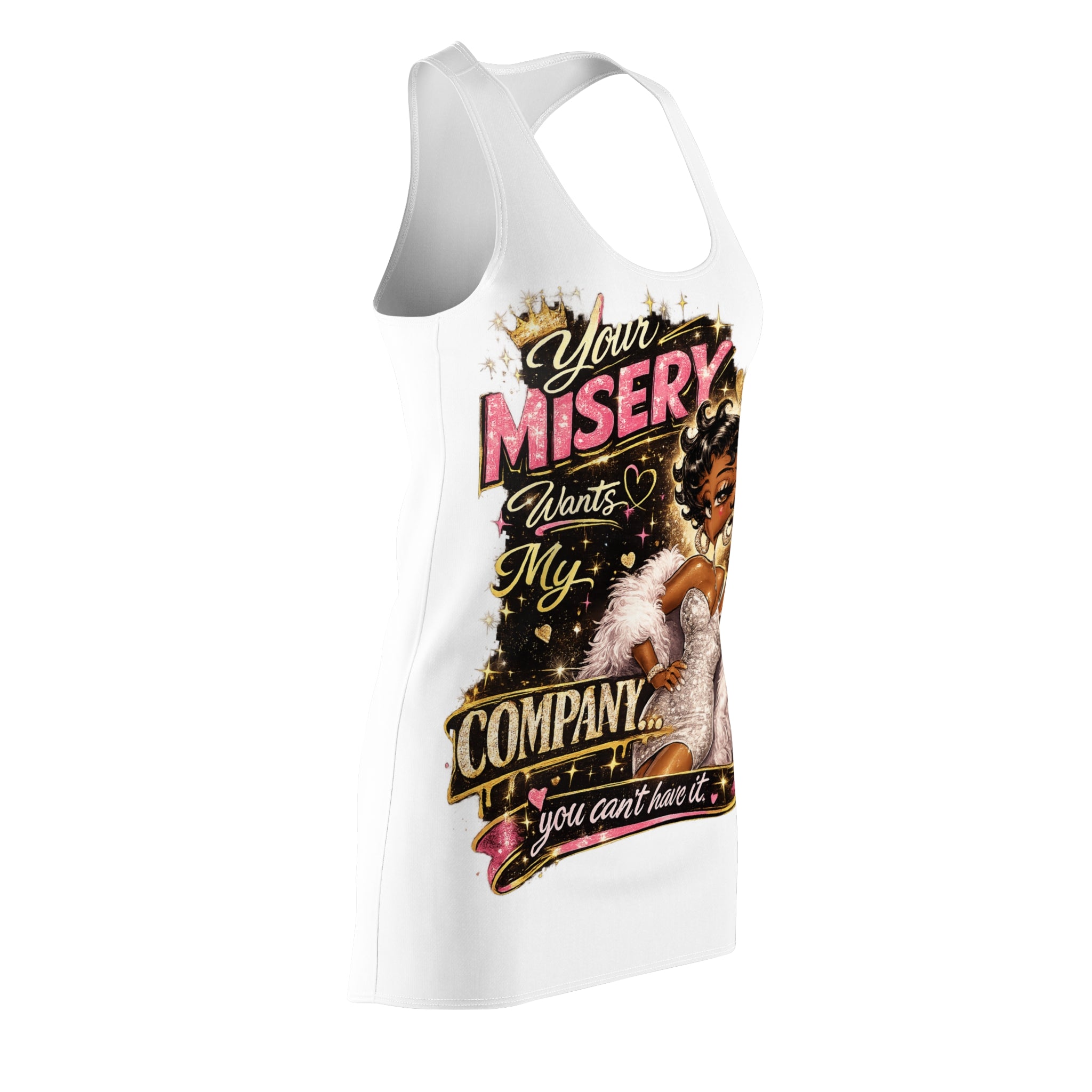 Racerback Dress - Your Misery Wants My Company Retro Pinup Graphic