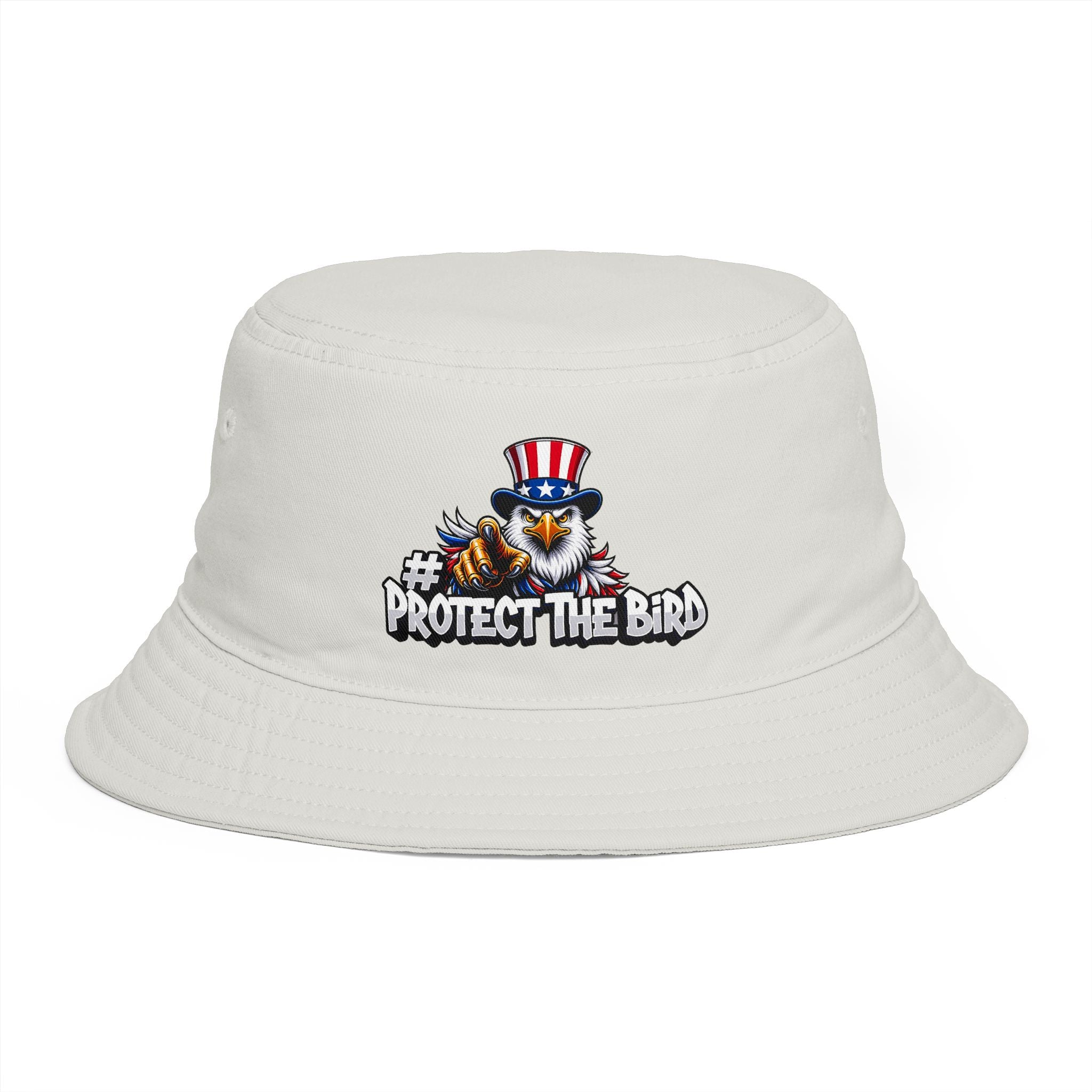 Protect The Bird Patriotic Eagle Bucket Hat — American Flag Uncle Sam Design
