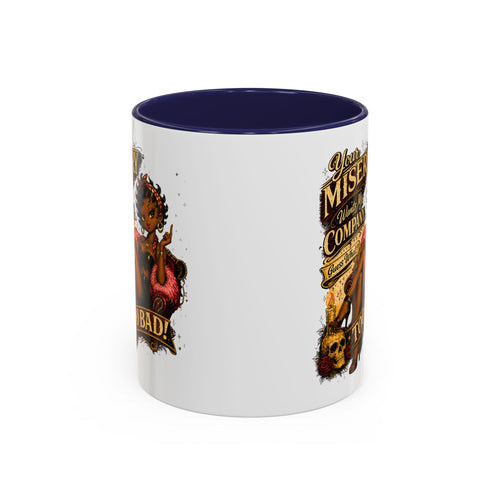 Accent Coffee Mug — "Your Misery Pays My Company" Vintage Pin-Up Gothic Coffee Mug