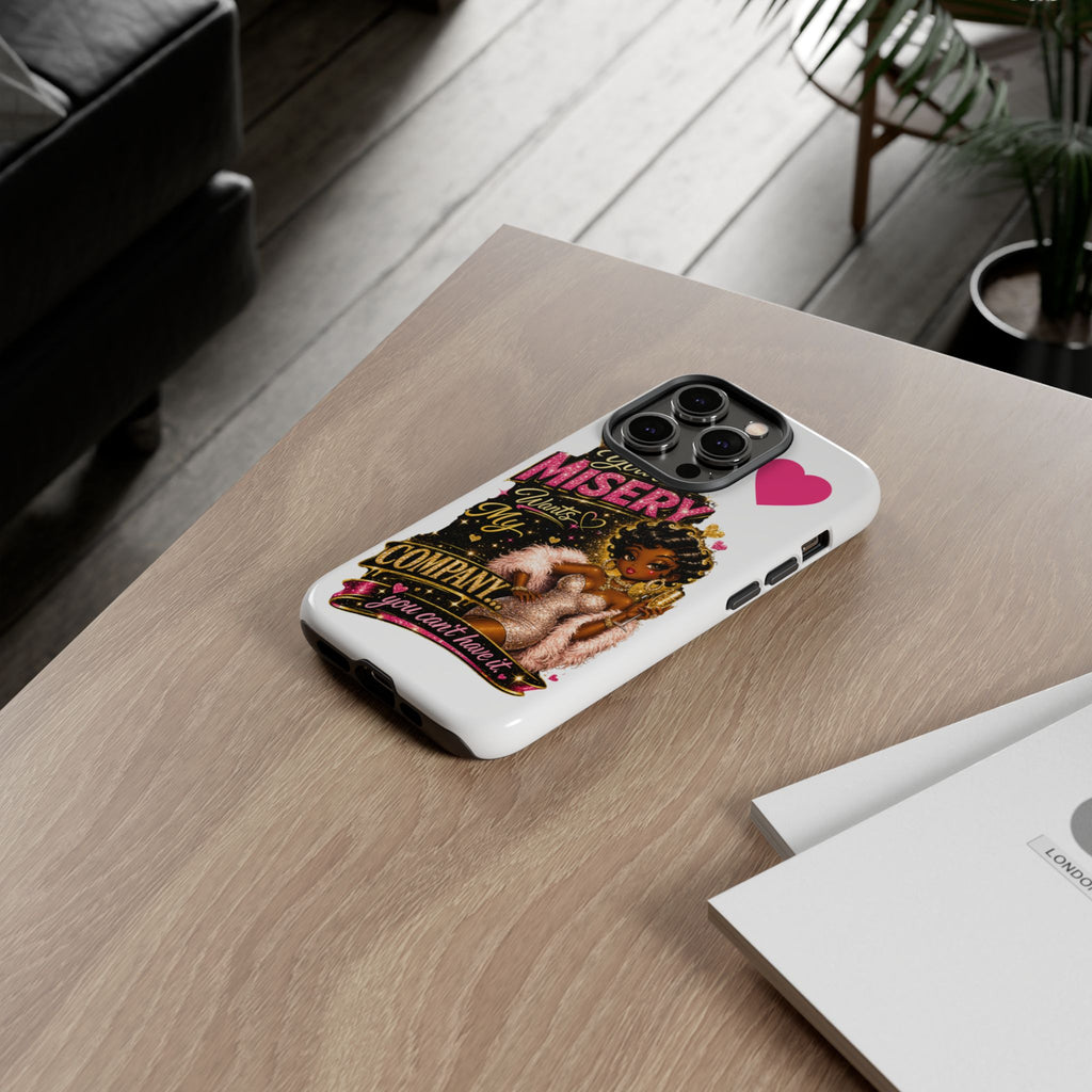Phone Case — "Your Misery Wants My Company" Retro Graffiti Design