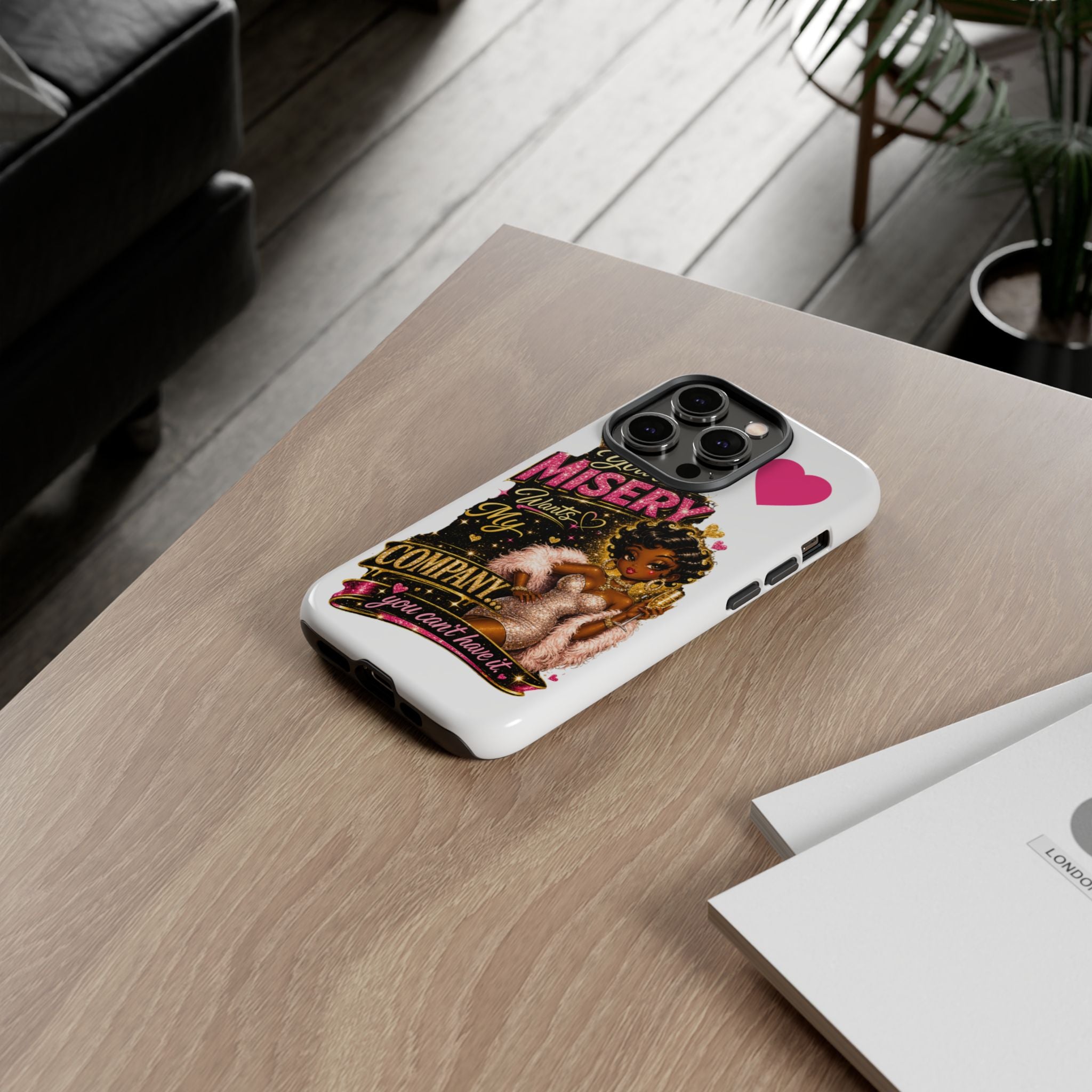 Phone Case — "Your Misery Wants My Company" Retro Graffiti Design