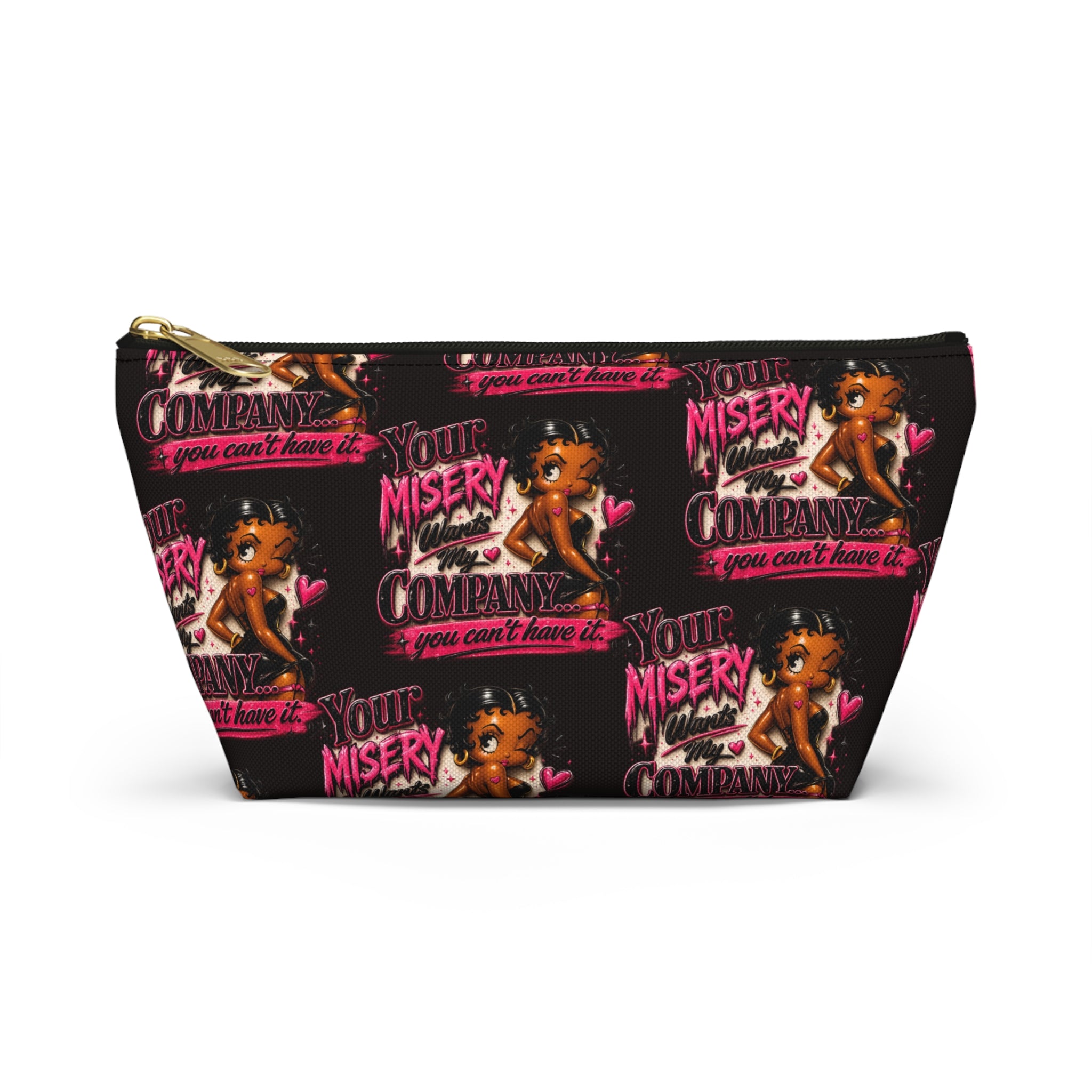 Black Betty Boop Your Misery Wants My Company Accessory Pattern Pouch