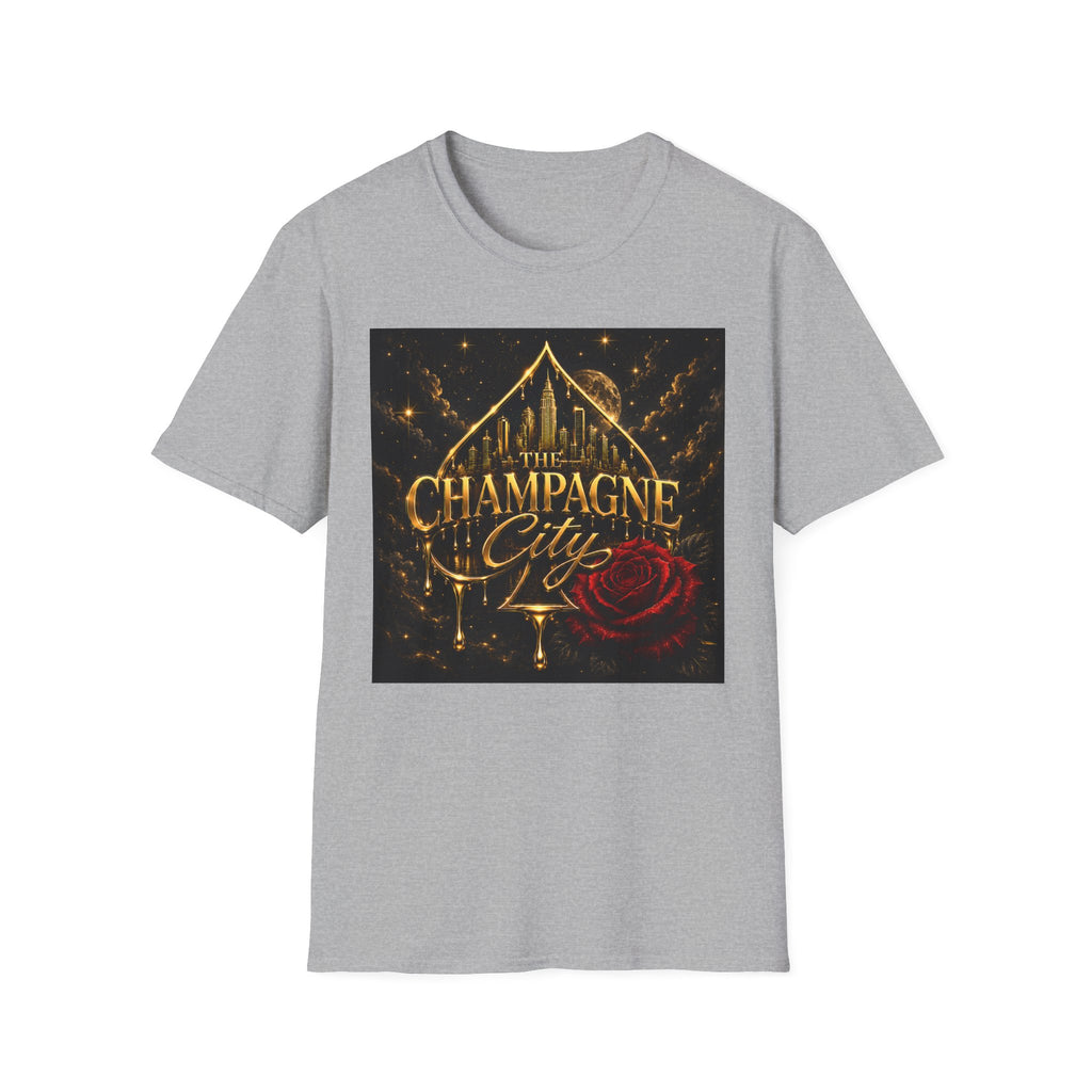 The Champagne City T-Shirt — Golden Skyline Graphic Tee