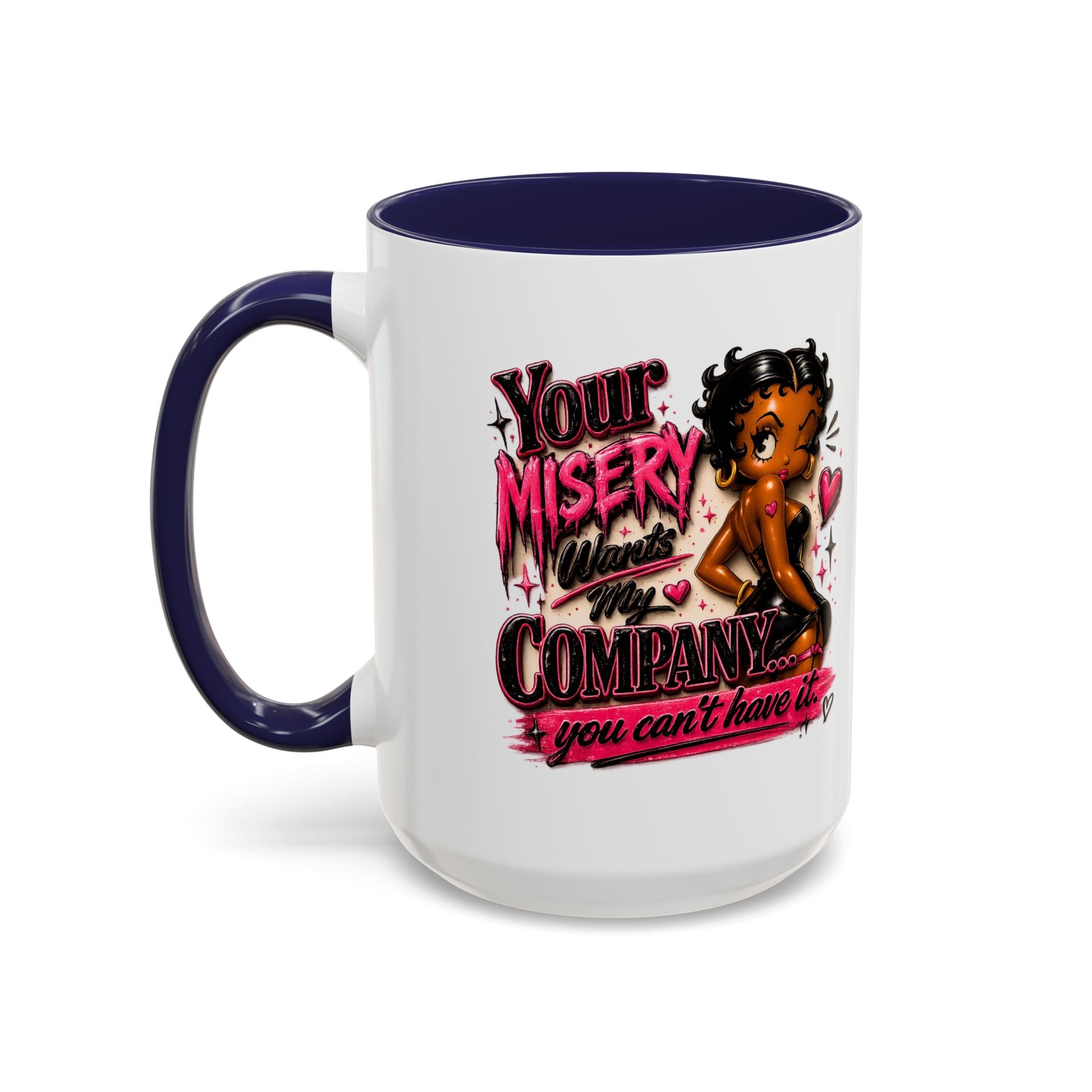 Accent Coffee Mug — "Your Misery Wants My Company" Retro Pin-Up Coffee Mug (11/15oz)